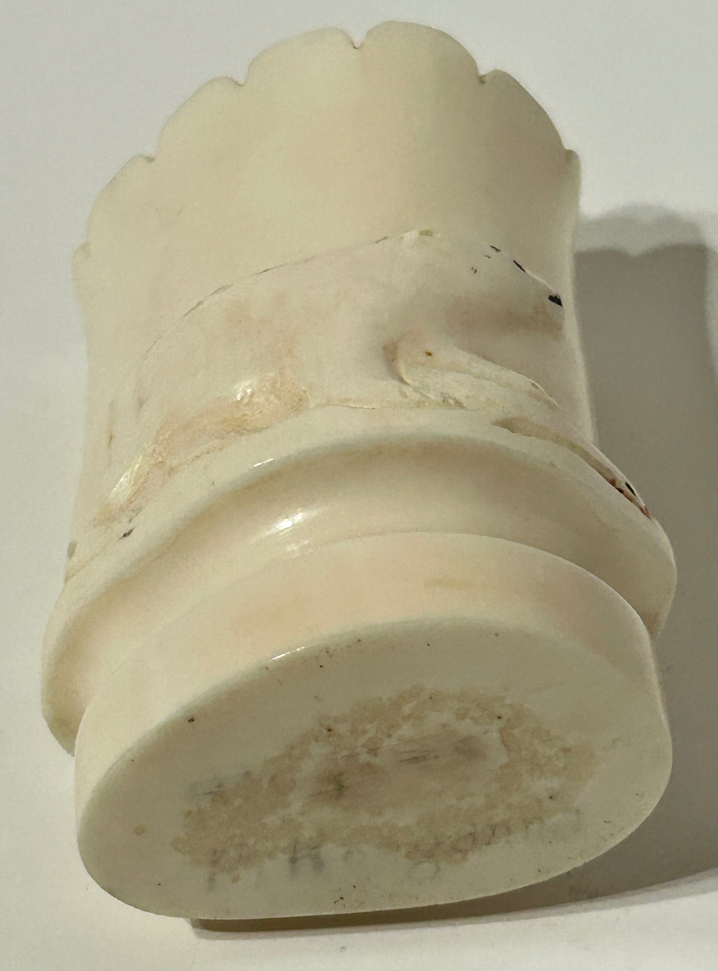 WALRUS IVORY CARVING OF POLAR BEARS AND WALRUS ON TOOTHPICK HOLDER