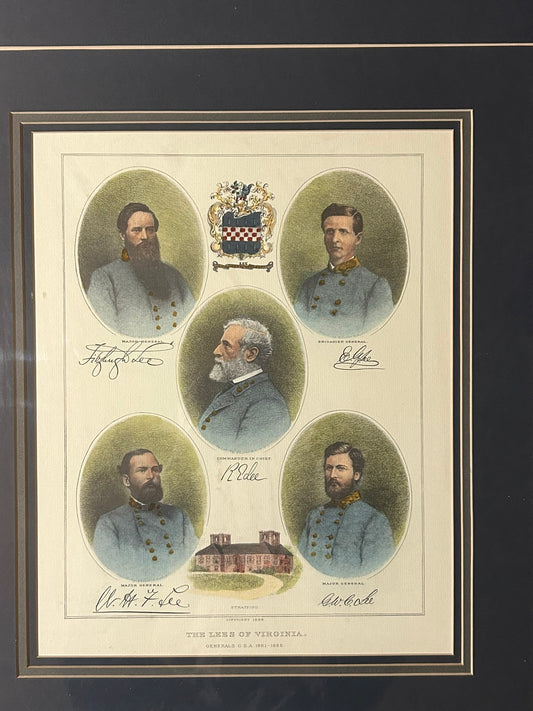 CONFEDERATE CIVIL WAR LITHOGRAPH "THE LEES OF VIRGINIA"