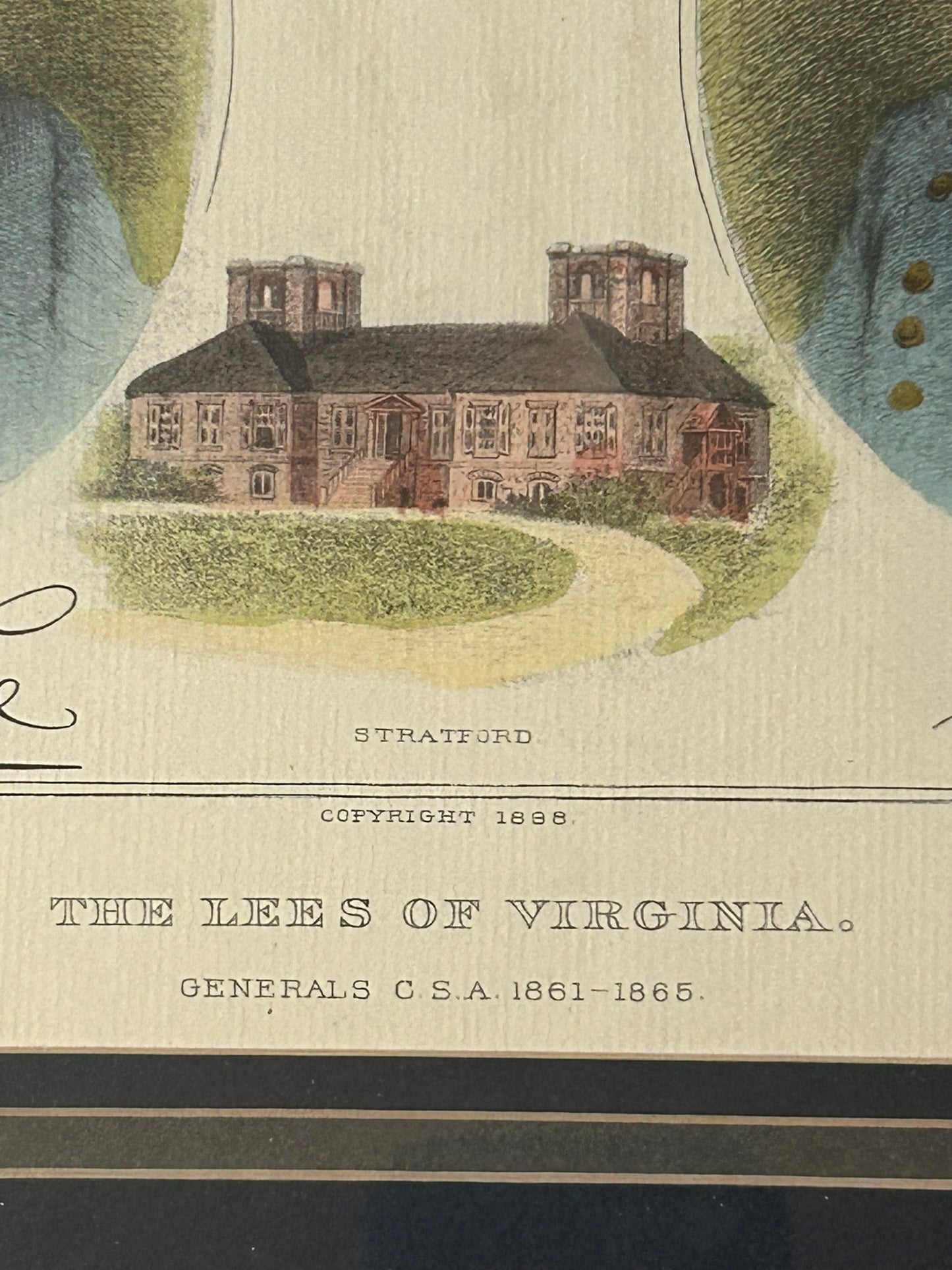 CONFEDERATE CIVIL WAR LITHOGRAPH "THE LEES OF VIRGINIA"