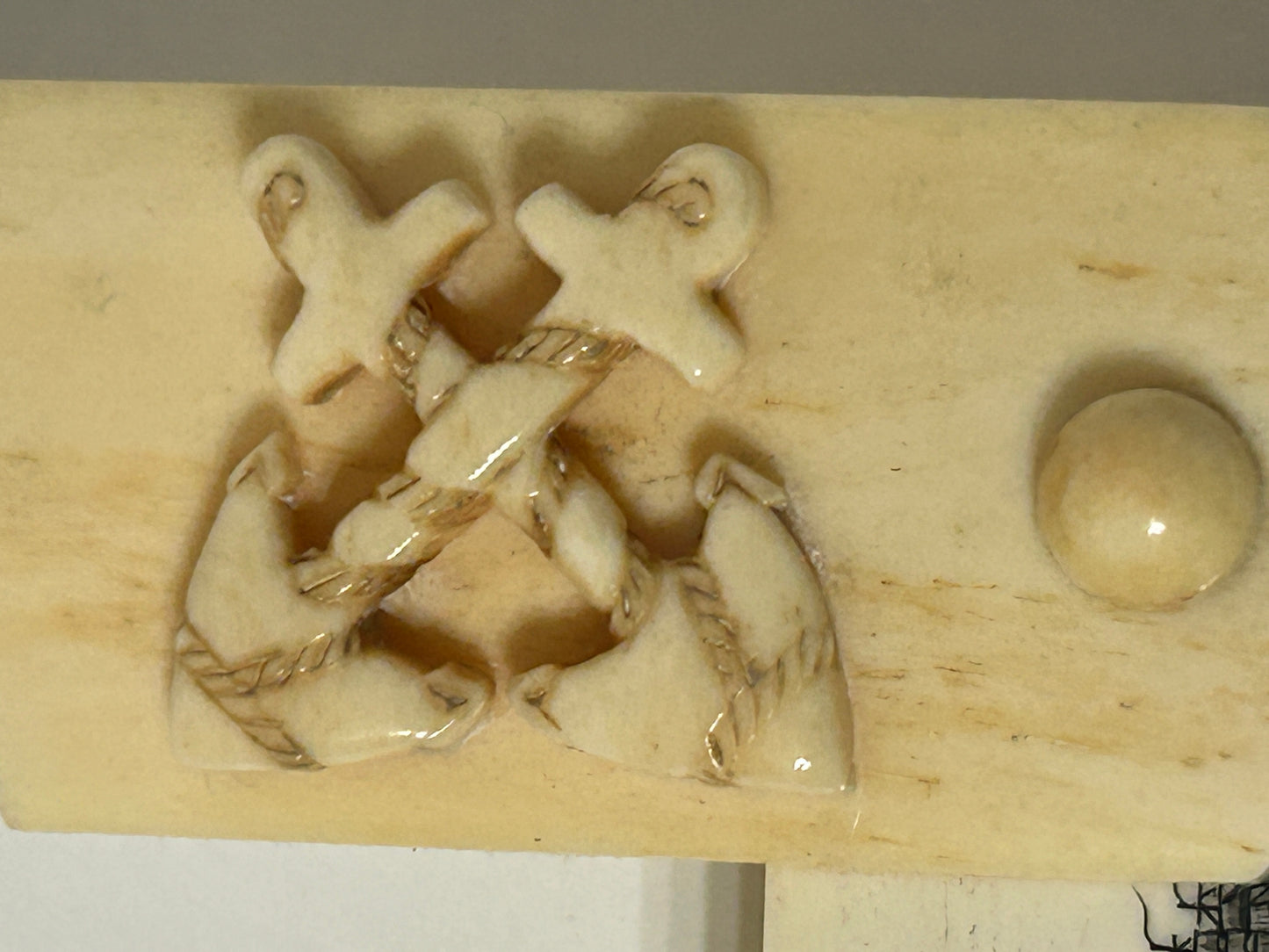 WHALE IVORY CARVED  PUZZLE BOX