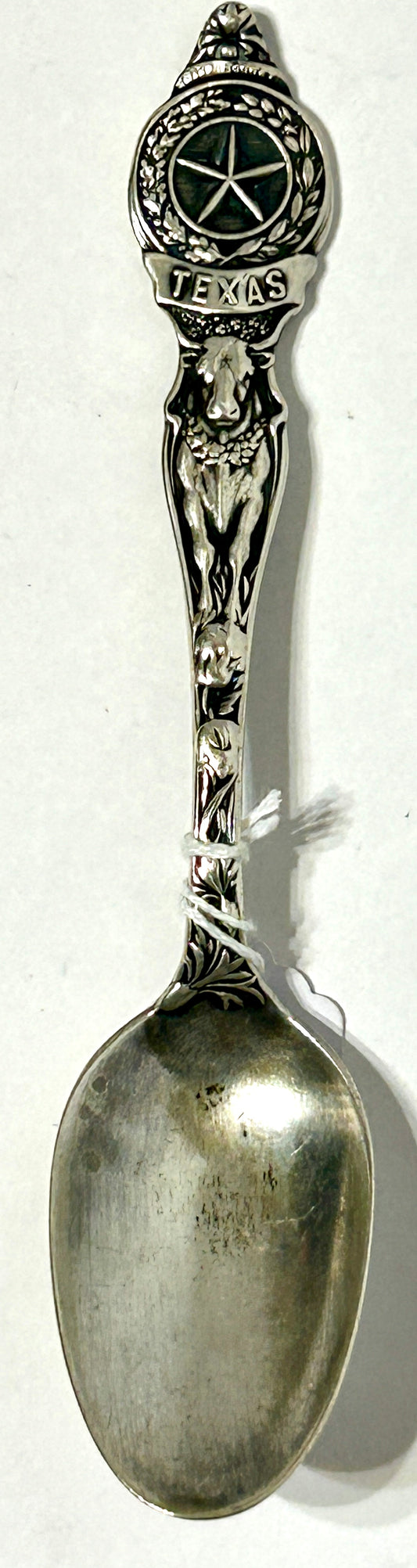 STERLING SILVER TEXAS ANTIQUE SPOON WITH BULL