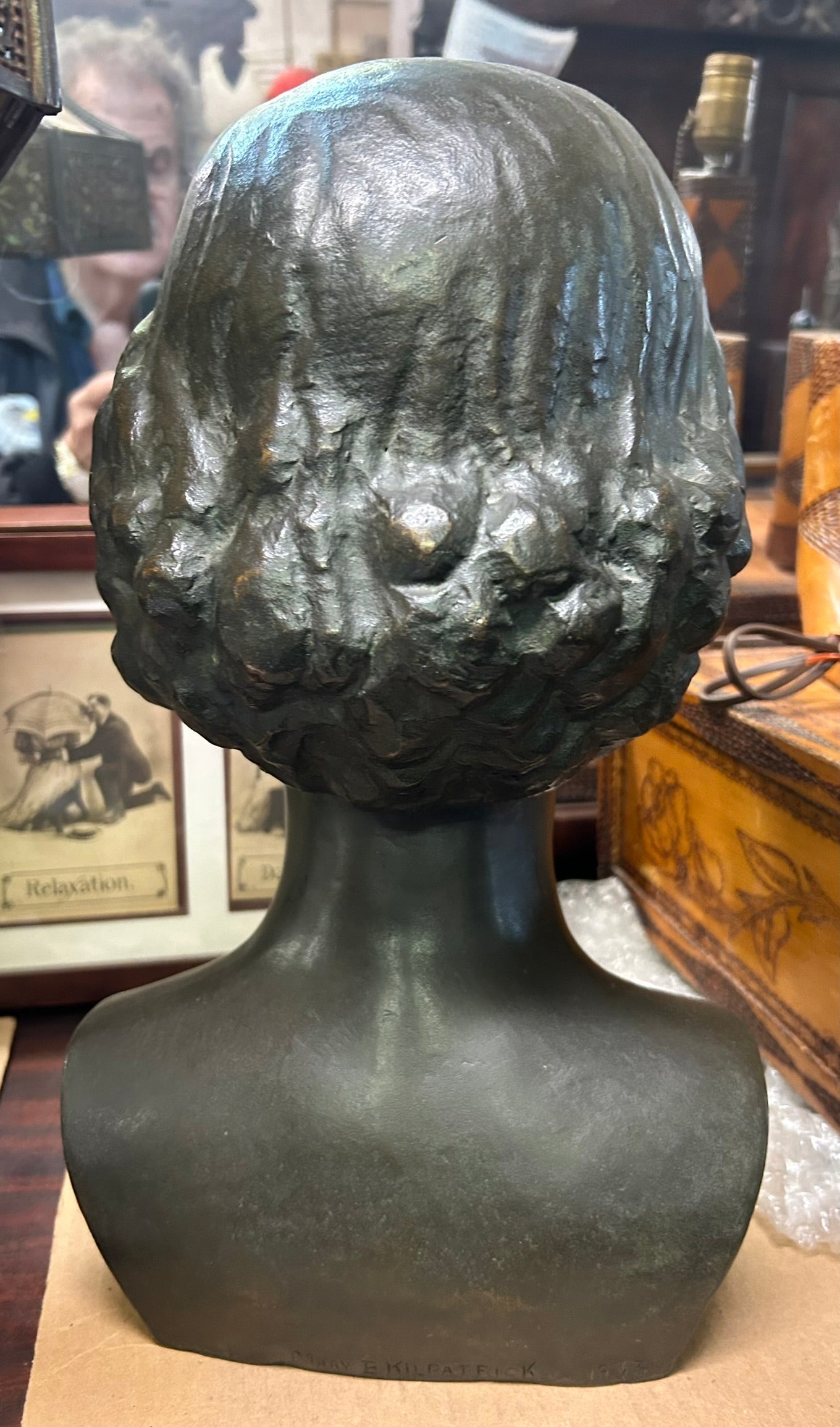 BRONZE LADY BUST BY NEBRASKA ARTIST MARY KILPATRICK FULLER