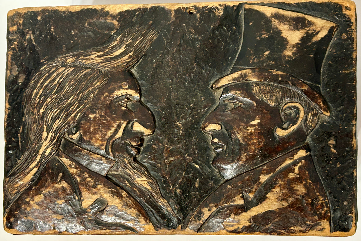 ANTIQUE FOLK ART CARVED BOX WITH UNCLE SAM AND PRESIDENT MCKINLEY