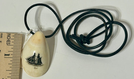 IVORY TOOTH SCRIMSHAW NECKLACE
