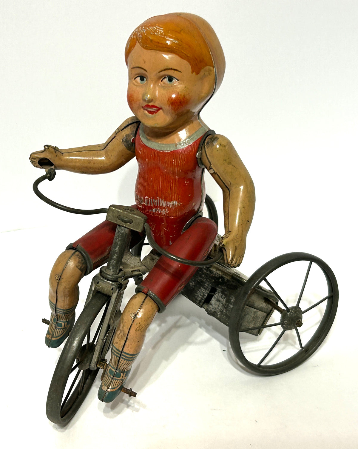 ANTIQUE MARX TOY WIND UP "WONDER CYCLIST" WIND UP TIN TOY