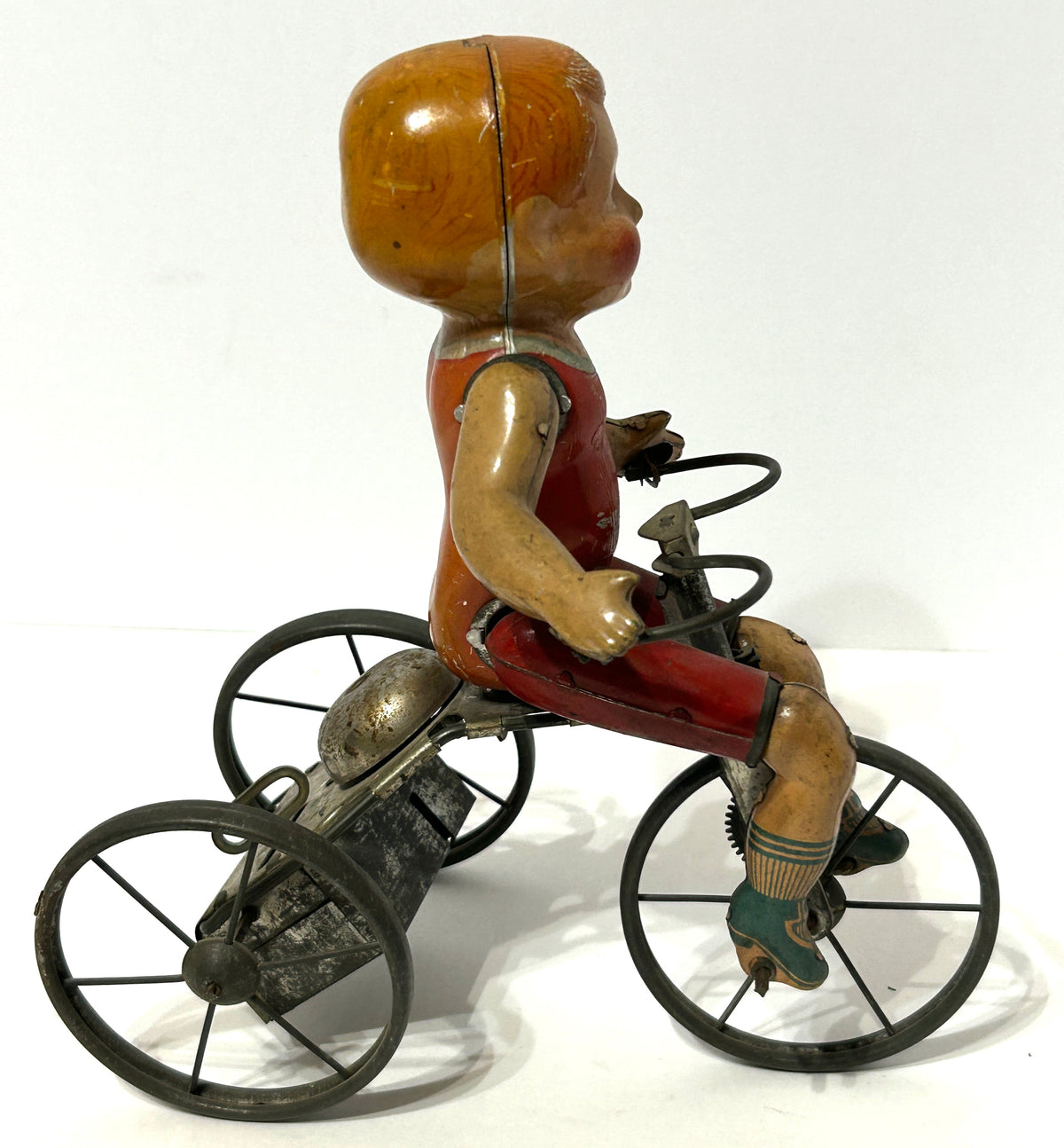 ANTIQUE MARX TOY WIND UP "WONDER CYCLIST" WIND UP TIN TOY