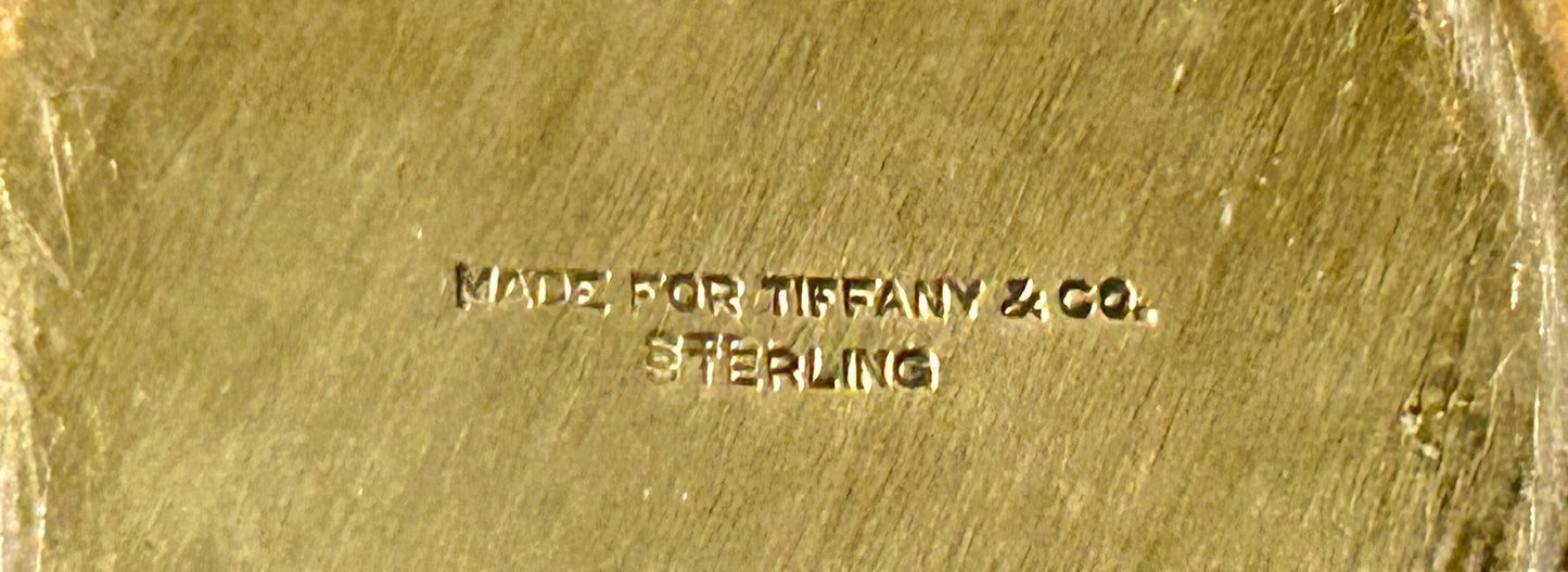 TIFFANY & CO. ENAMEL ON STERLING WITH PORCELAIN DEMITASSE SET