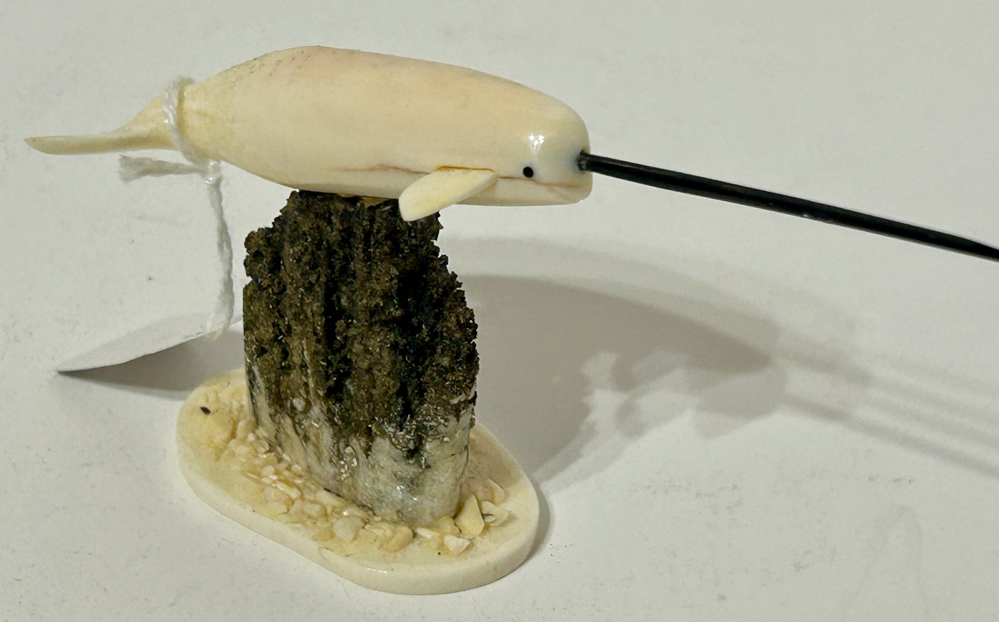 WALRUS IVORY CARVING OF NARWHAL WHALE