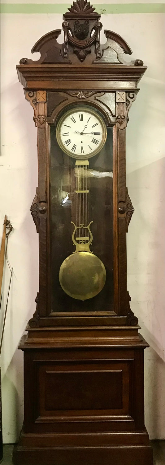 ANTIQUE LARGE NEW HAVEN JEWELER'S REGULAR FLOOR CLOCK