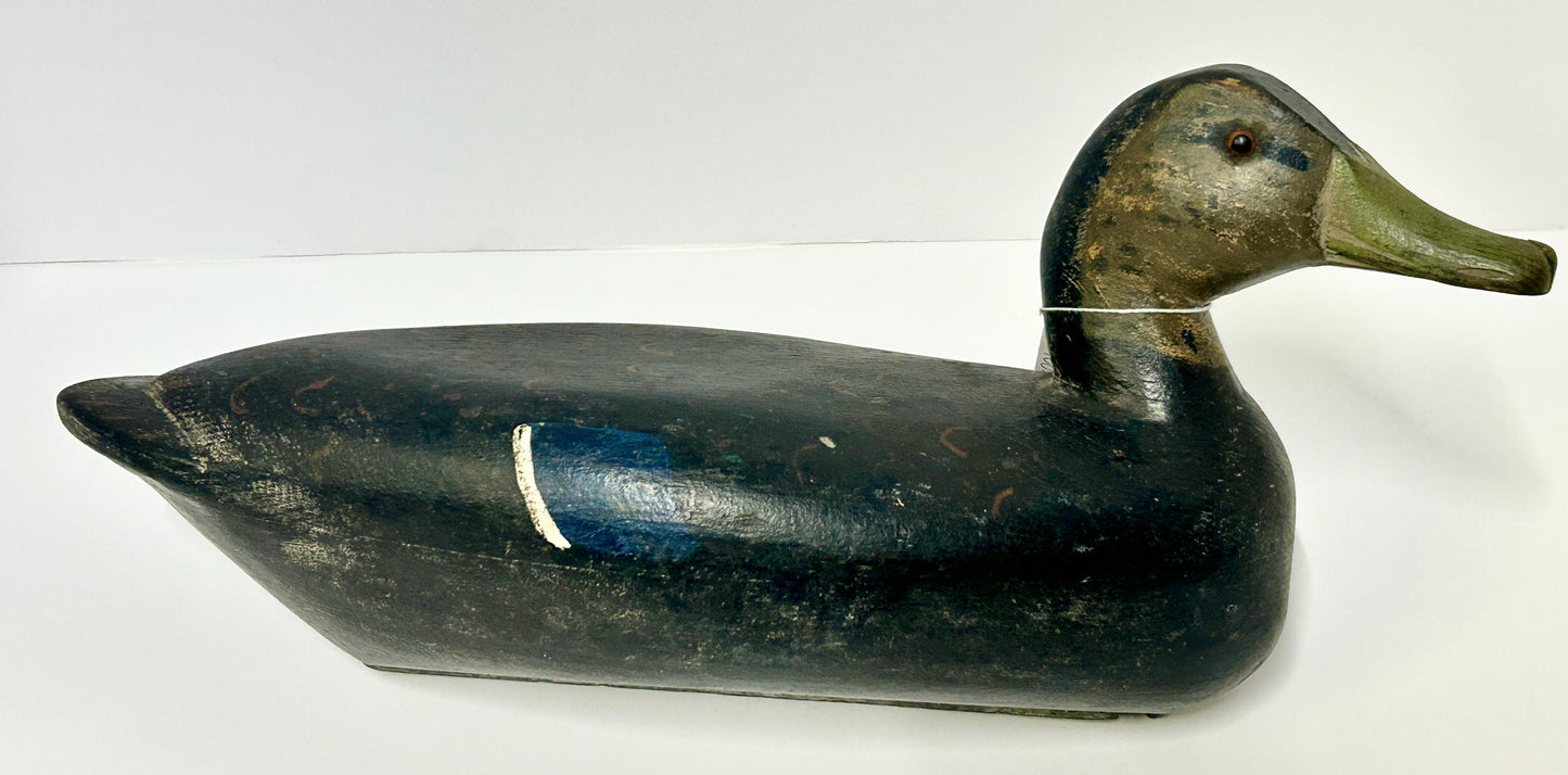 DUCK DECOY BY SKIP BARTO, ILLINOIS DECOY CARVER BLACK DUCK DECOY