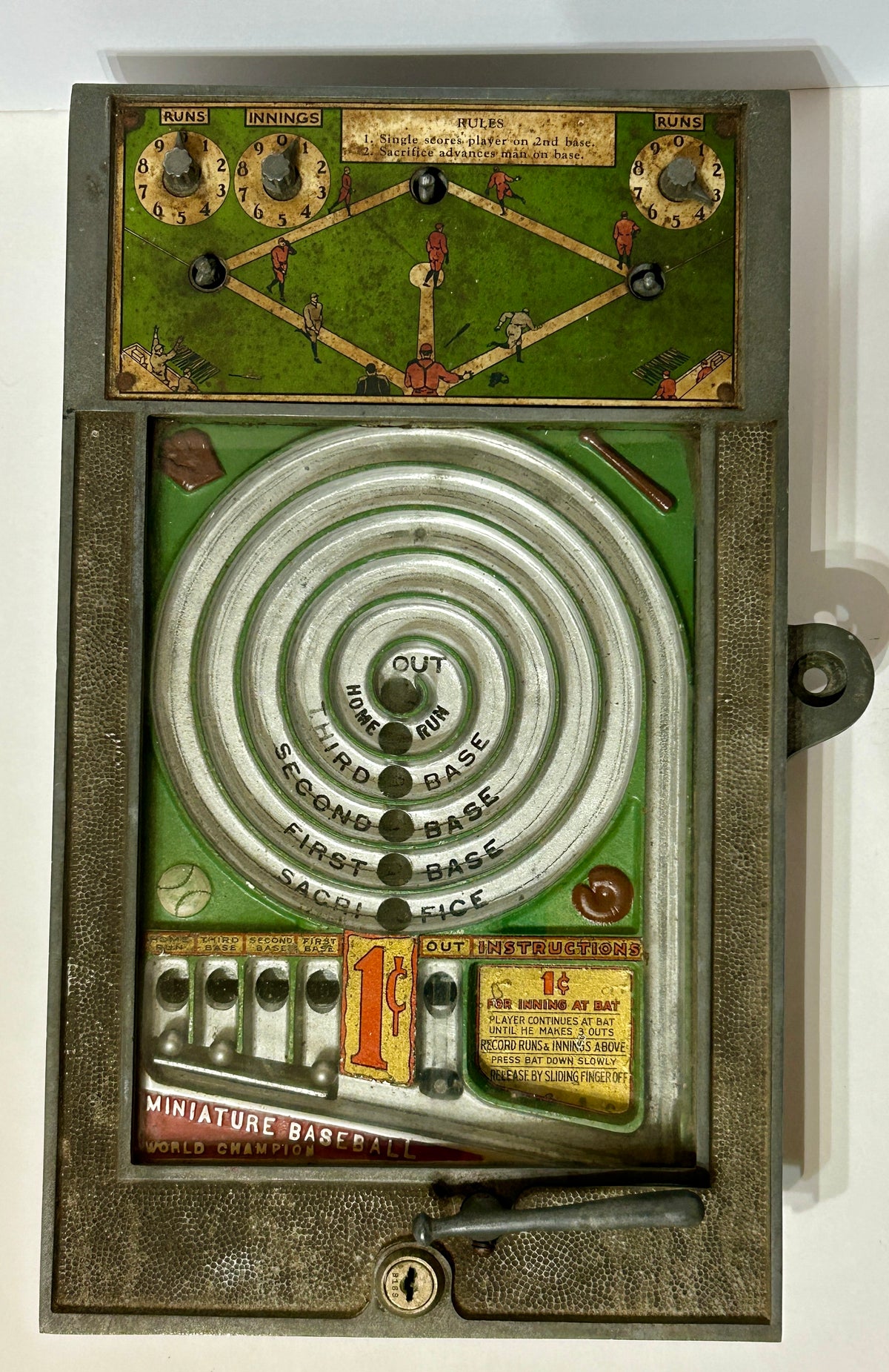 BASEBALL COIN OPERATED GAME BY GOTTIEB 1931