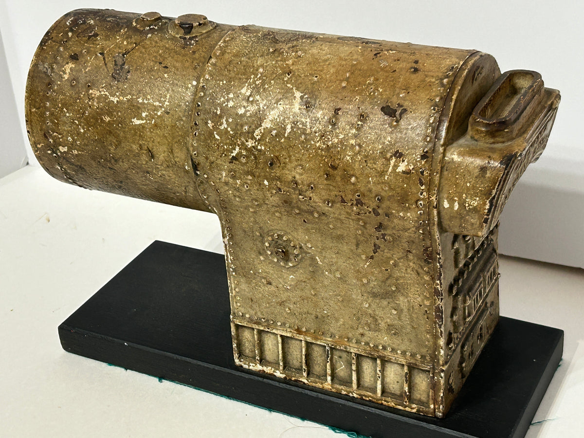 ANTIQUE IRON BOILER FIGURAL ADVERTISING DISPLAY FOR KEWANEE BOILER CO.