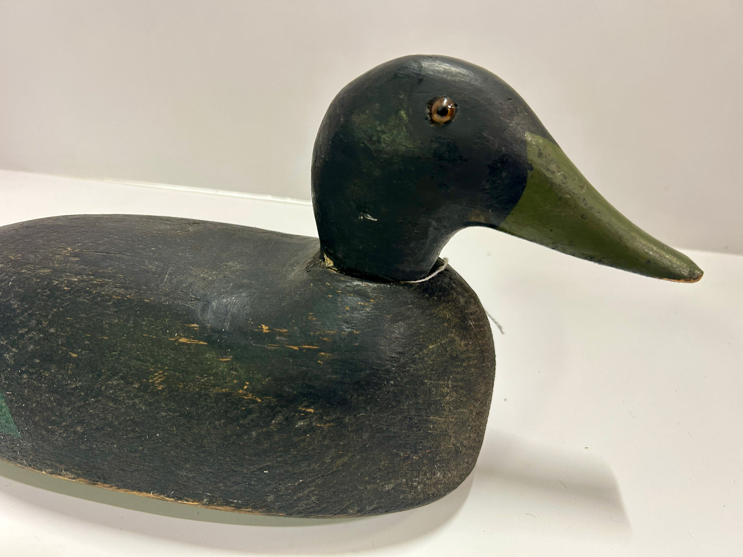 DUCK DECOY CARVED WOODEN ANTIQUE BLACK DUCK