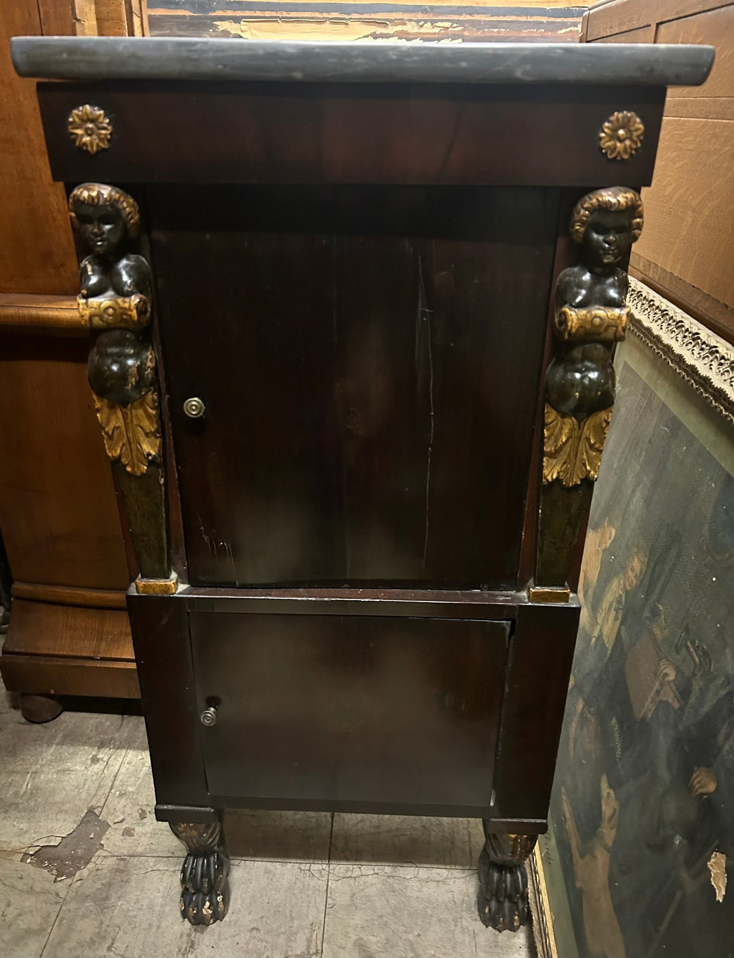 FRENCH EMPIRE ANTIQUE 1800'S SMALL CABINET