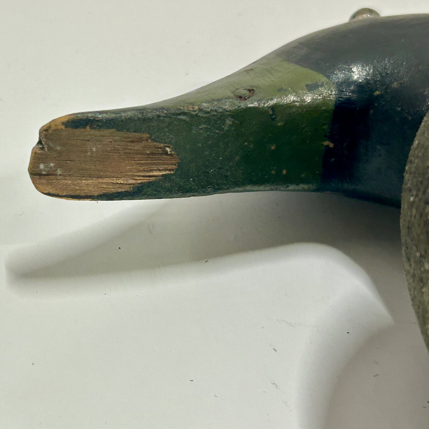 DUCK DECOY CARVED WOODEN ANTIQUE BLACK DUCK