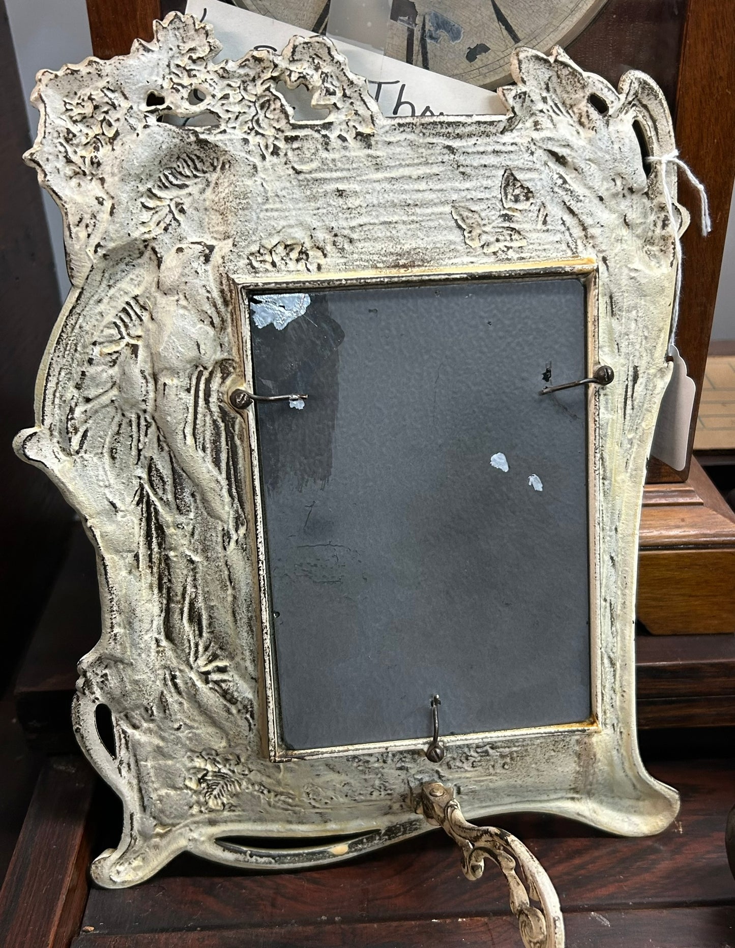 FIGURAL IRON FRAME DRESSER ANTIQUE MIRROR
