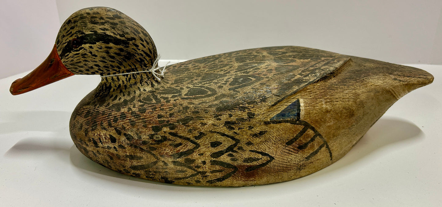 DUCK DECOY OLD WOOD PAINTED
