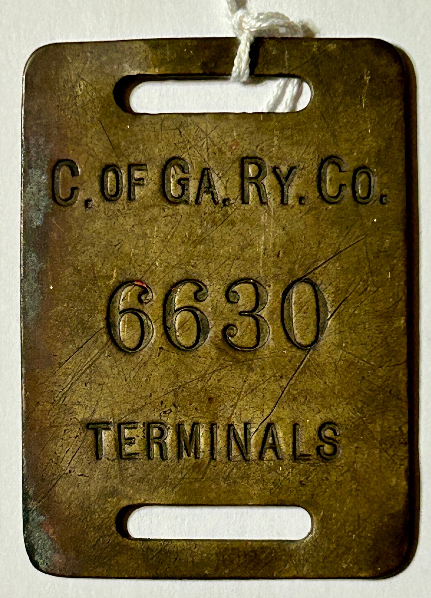 RAILROAD LUGGAGE TAG CENTRAL OF GEORGIA ANTIQUE