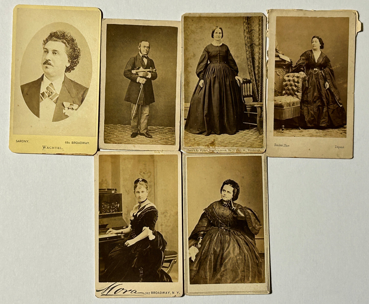 ANTIQUE CDV PHOTOGRAPHS GROUP OF FAMOUS ACTORS & ACTRESSES, ETC.