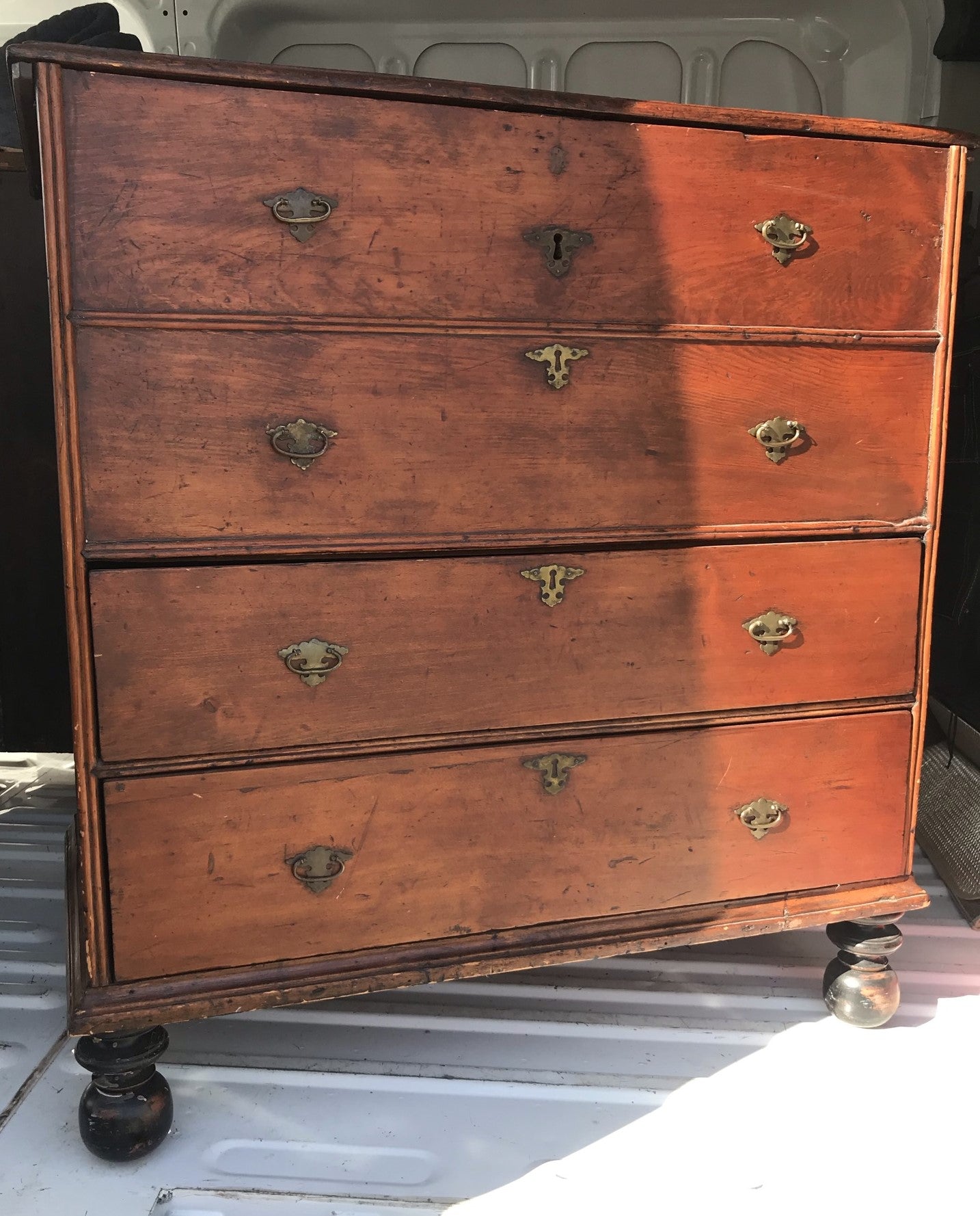 18TH CENTURY MULE CHEST WITH ORIGINAL HARDWARE