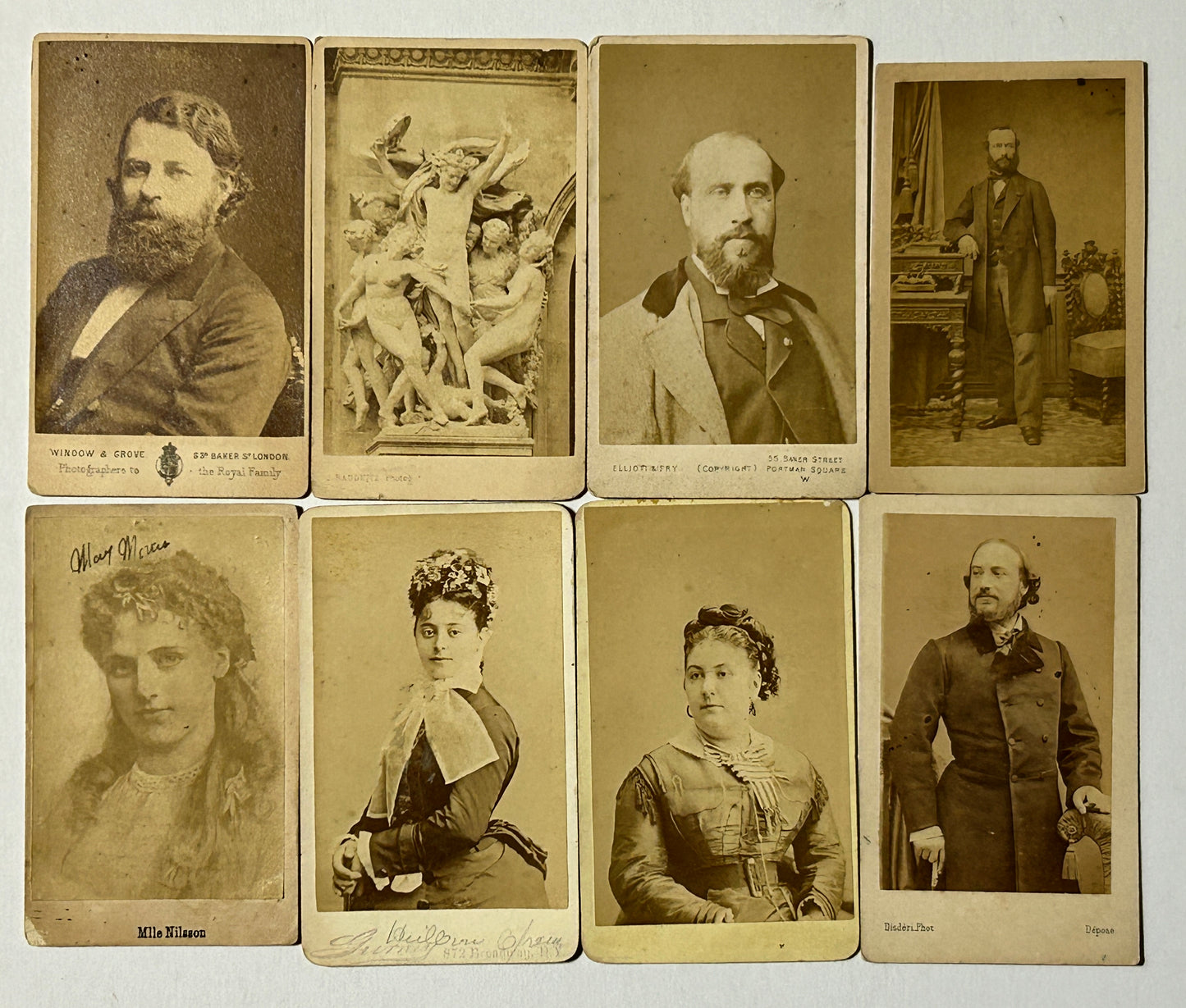 ANTIQUE CDV PHOTOGRAPHS GROUP OF FAMOUS ACTORS & ACTRESSES, ETC.