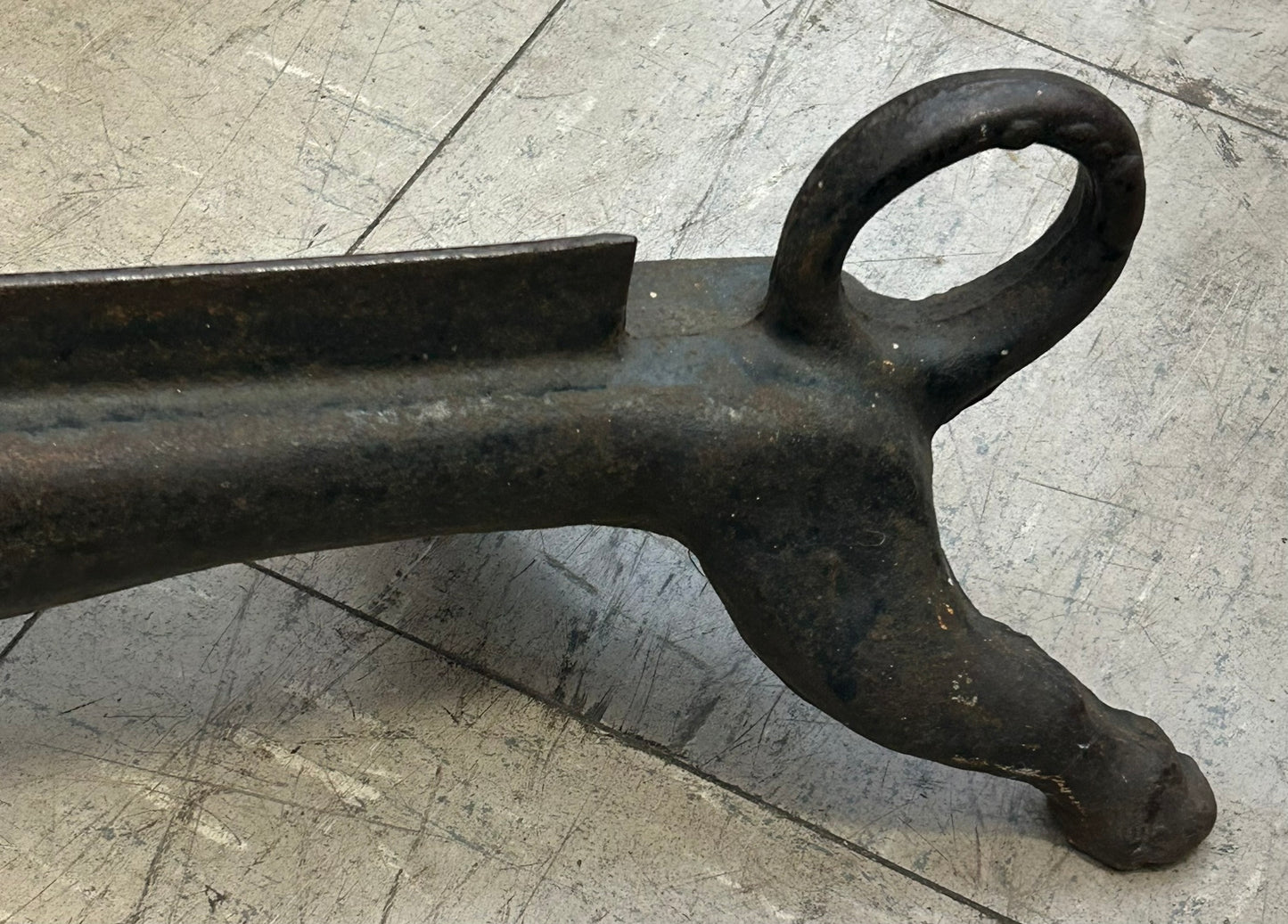 SPLAY LEGGED CAST IRON UNUSUAL DACHSHUND ANTIQUE FOOT SCRAPER