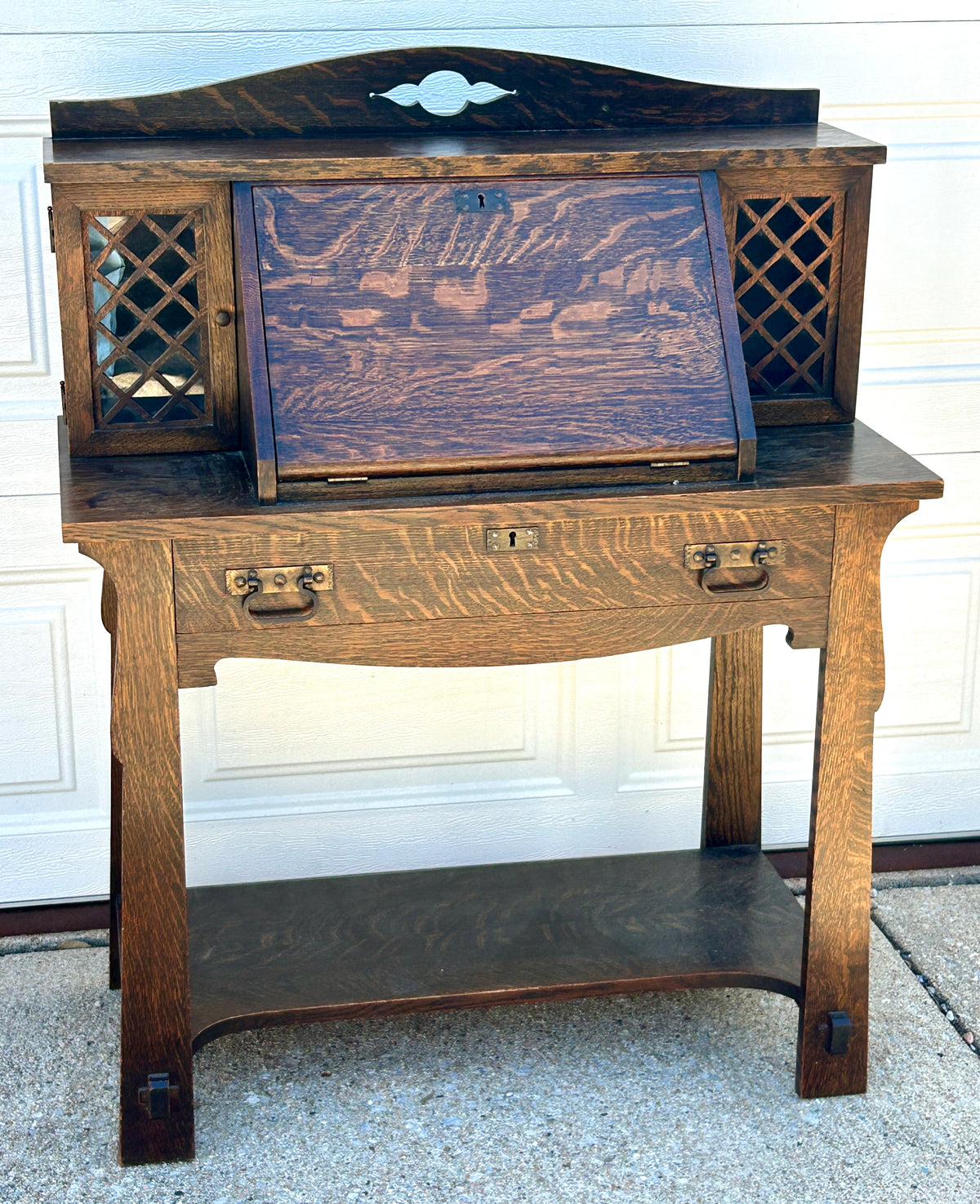 MISSION OAK DROP FRONT ANTIQUE DESK