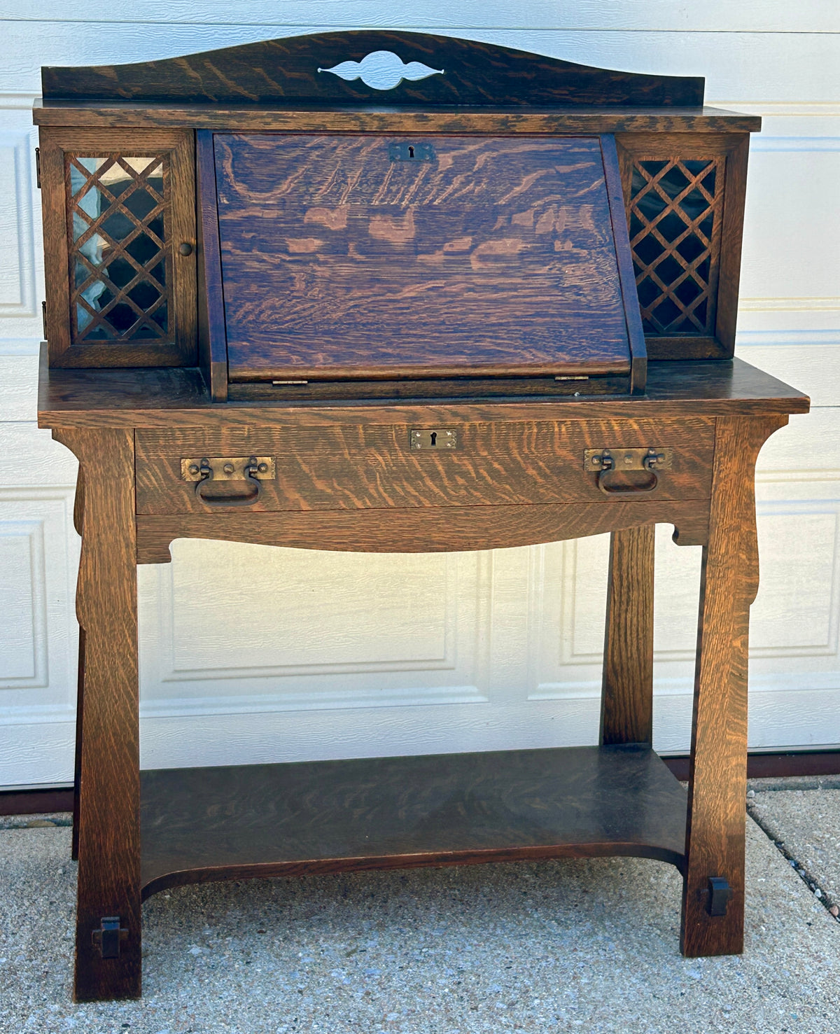 MISSION OAK DROP FRONT ANTIQUE DESK