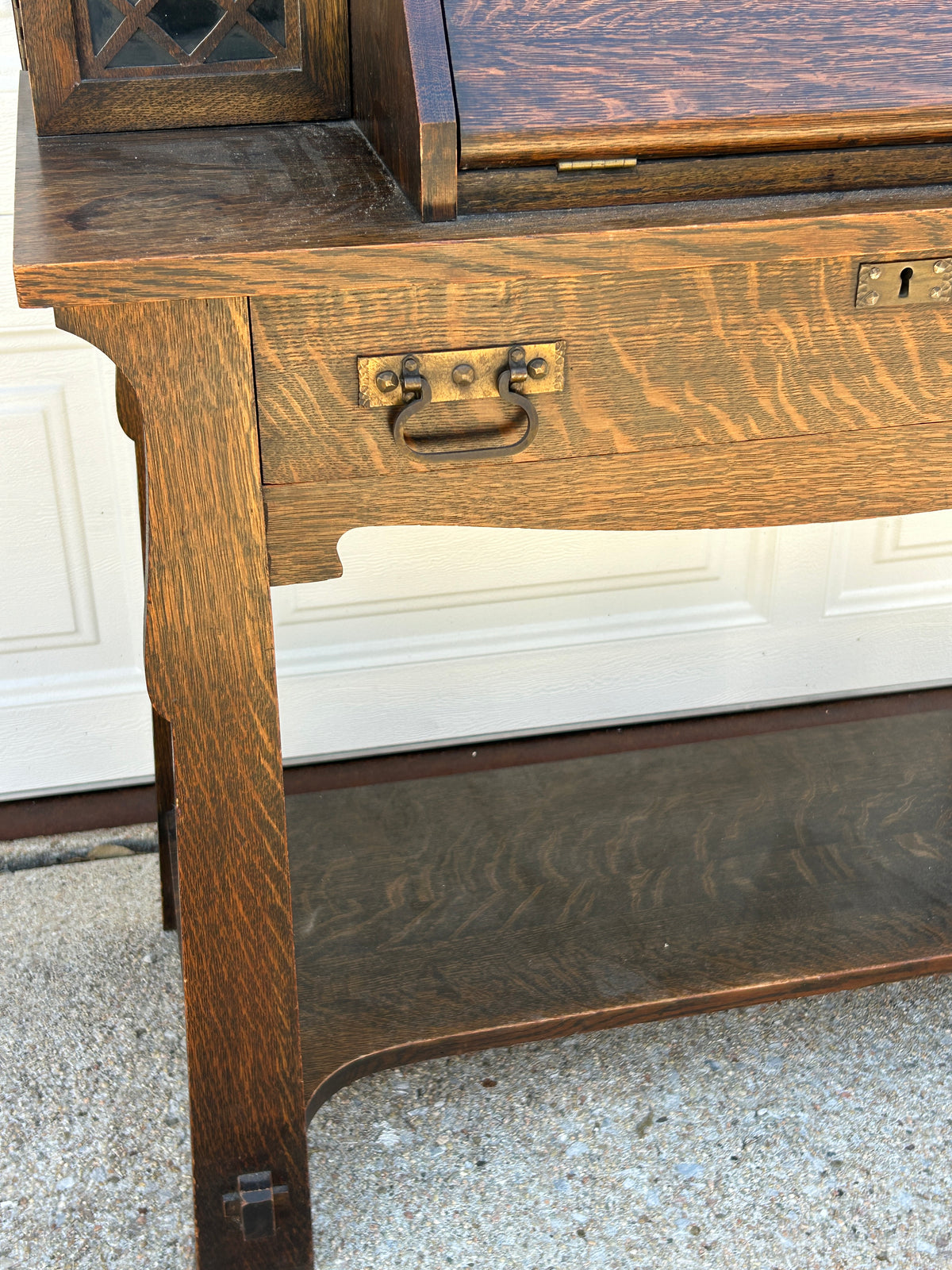 MISSION OAK DROP FRONT ANTIQUE DESK