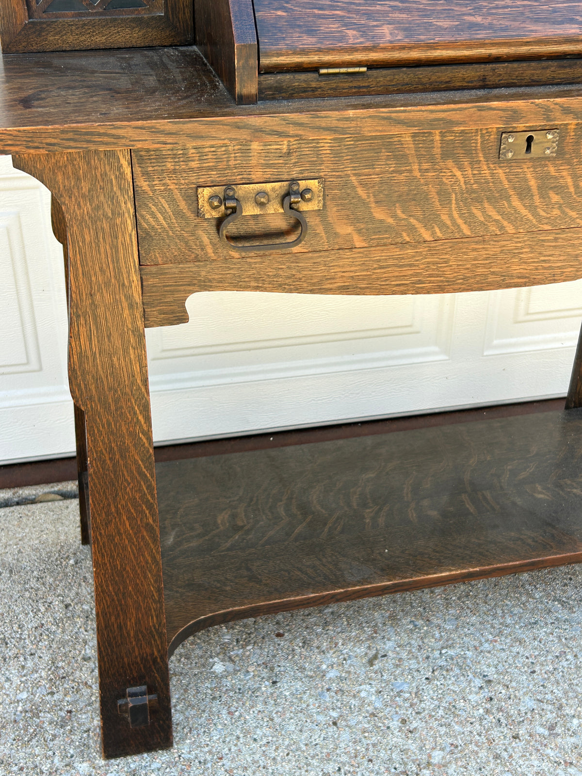 MISSION OAK DROP FRONT ANTIQUE DESK