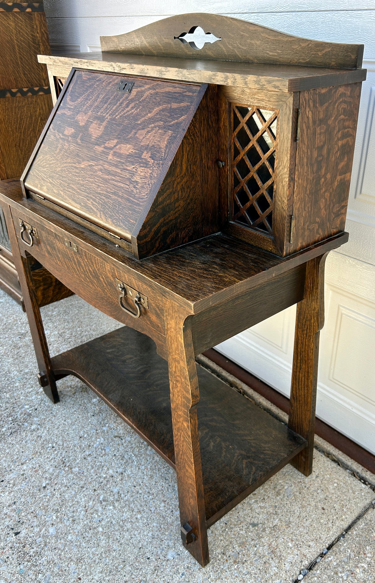 MISSION OAK DROP FRONT ANTIQUE DESK