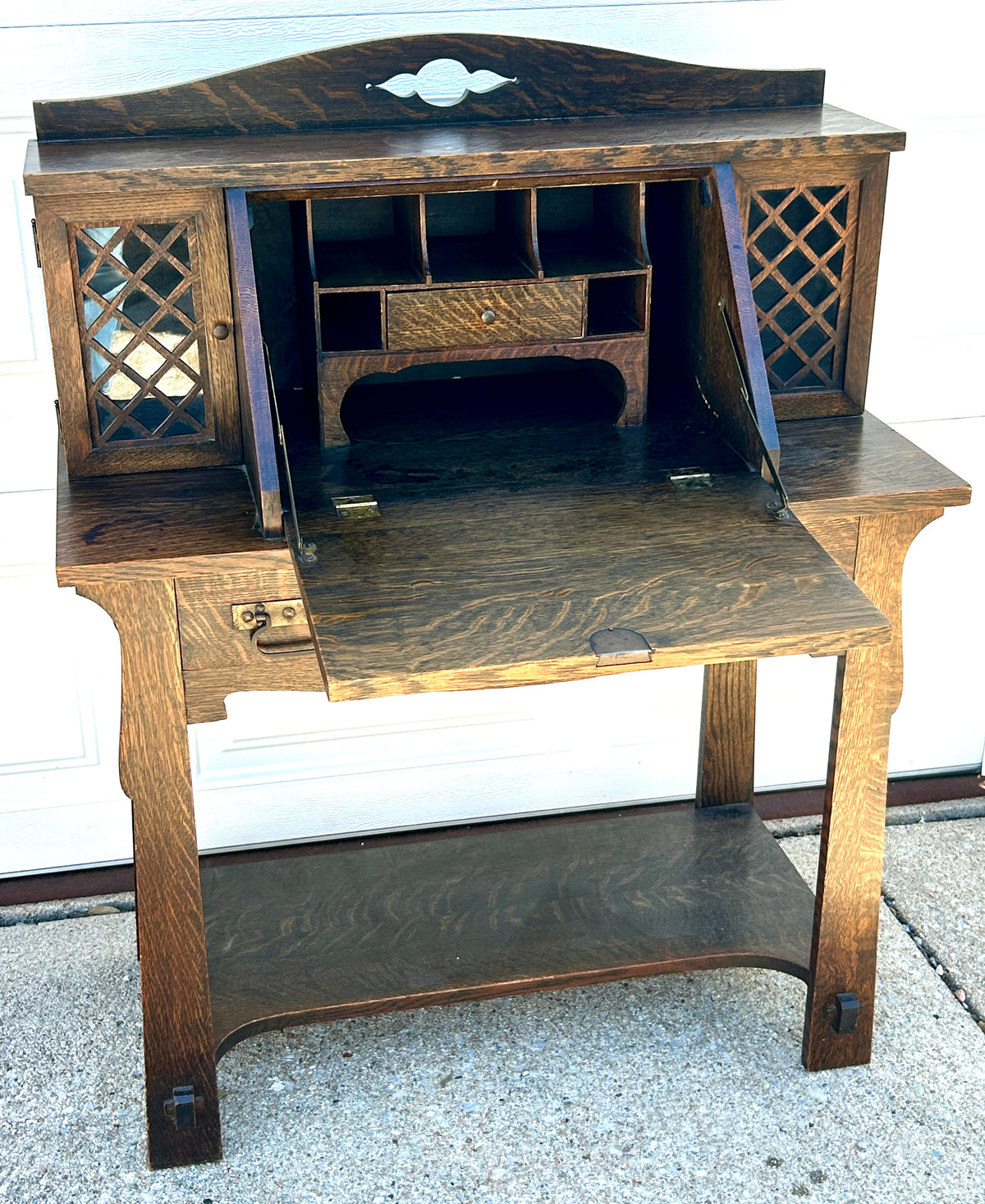 MISSION OAK DROP FRONT ANTIQUE DESK