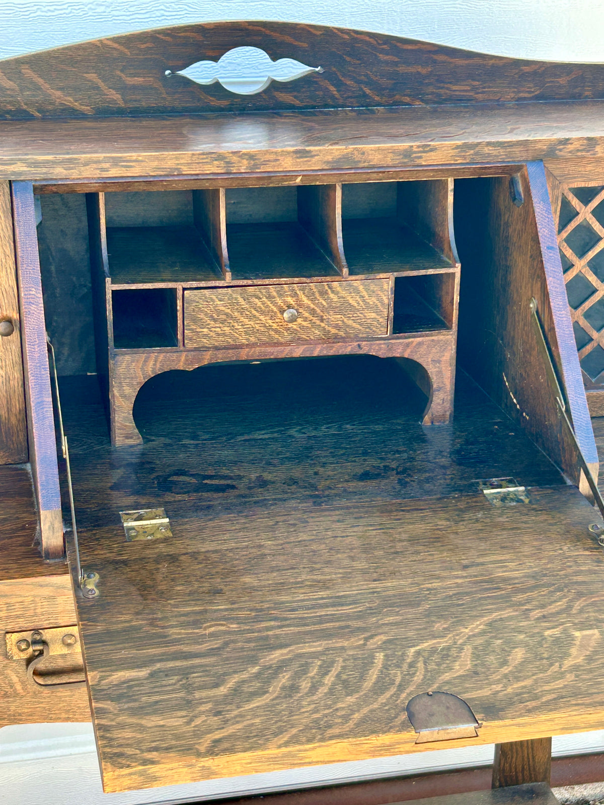 MISSION OAK DROP FRONT ANTIQUE DESK