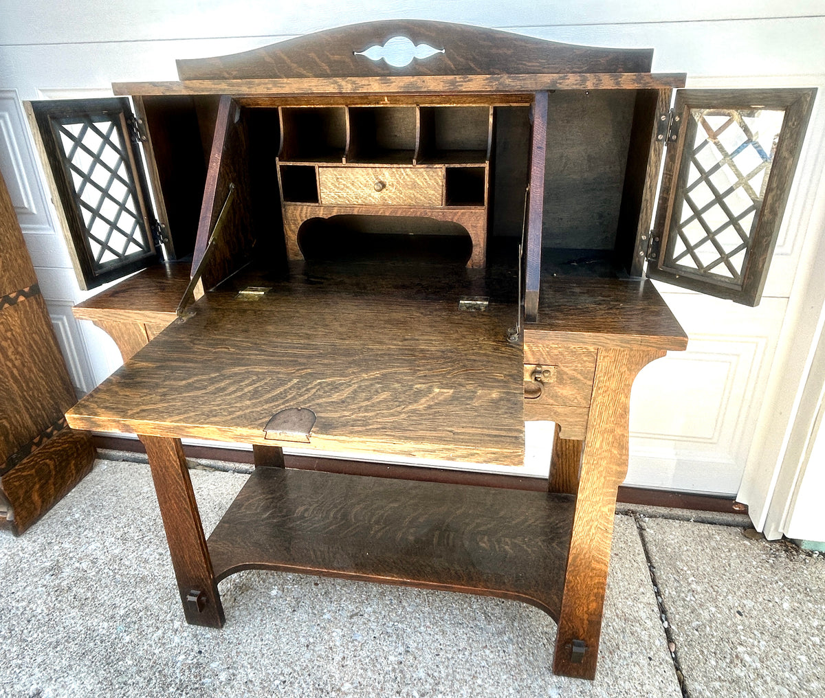 MISSION OAK DROP FRONT ANTIQUE DESK