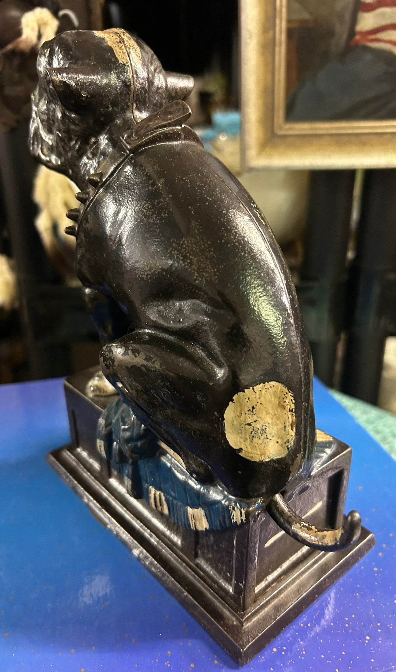 ANTIQUE BULL DOG MECHANICAL BANK IN EXCELLENT CONDITION