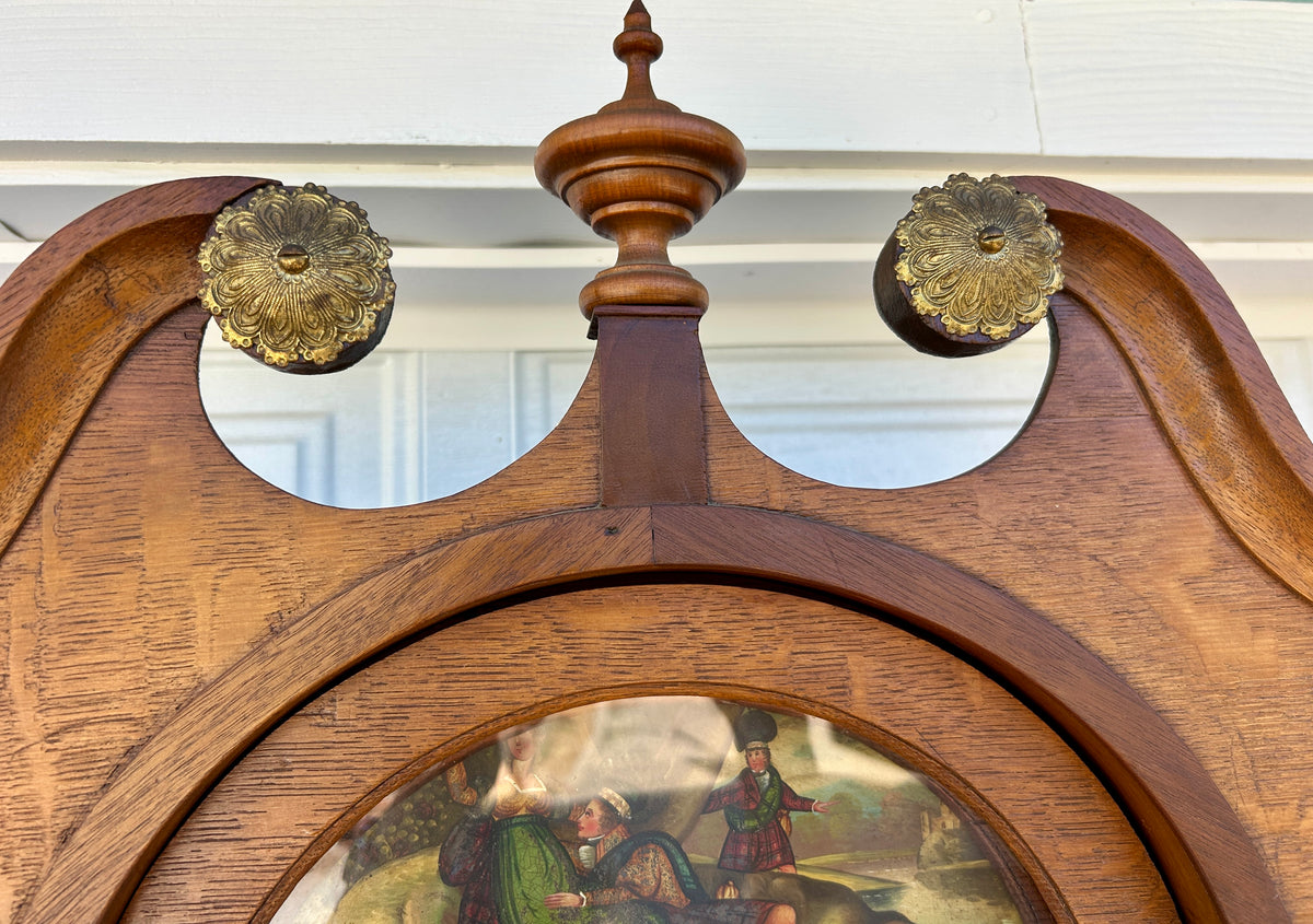 ANTIQUE GRANDFATHER CLOCK FROM EARLY 1800'S WITH FANTASTIC PAINTED DIAL