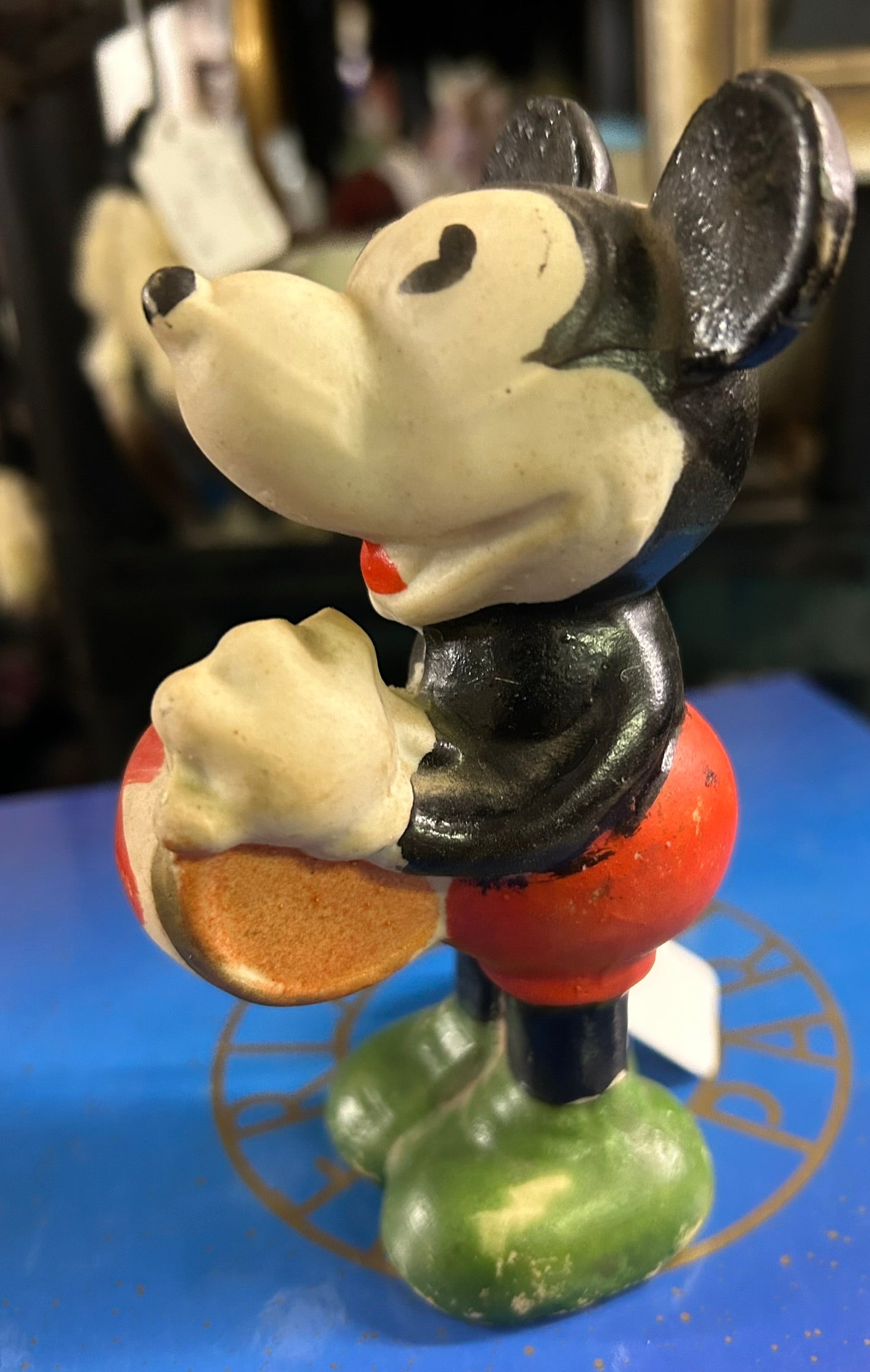 MICKEY MOUSE WITH DRUM BISQUE FIGURE