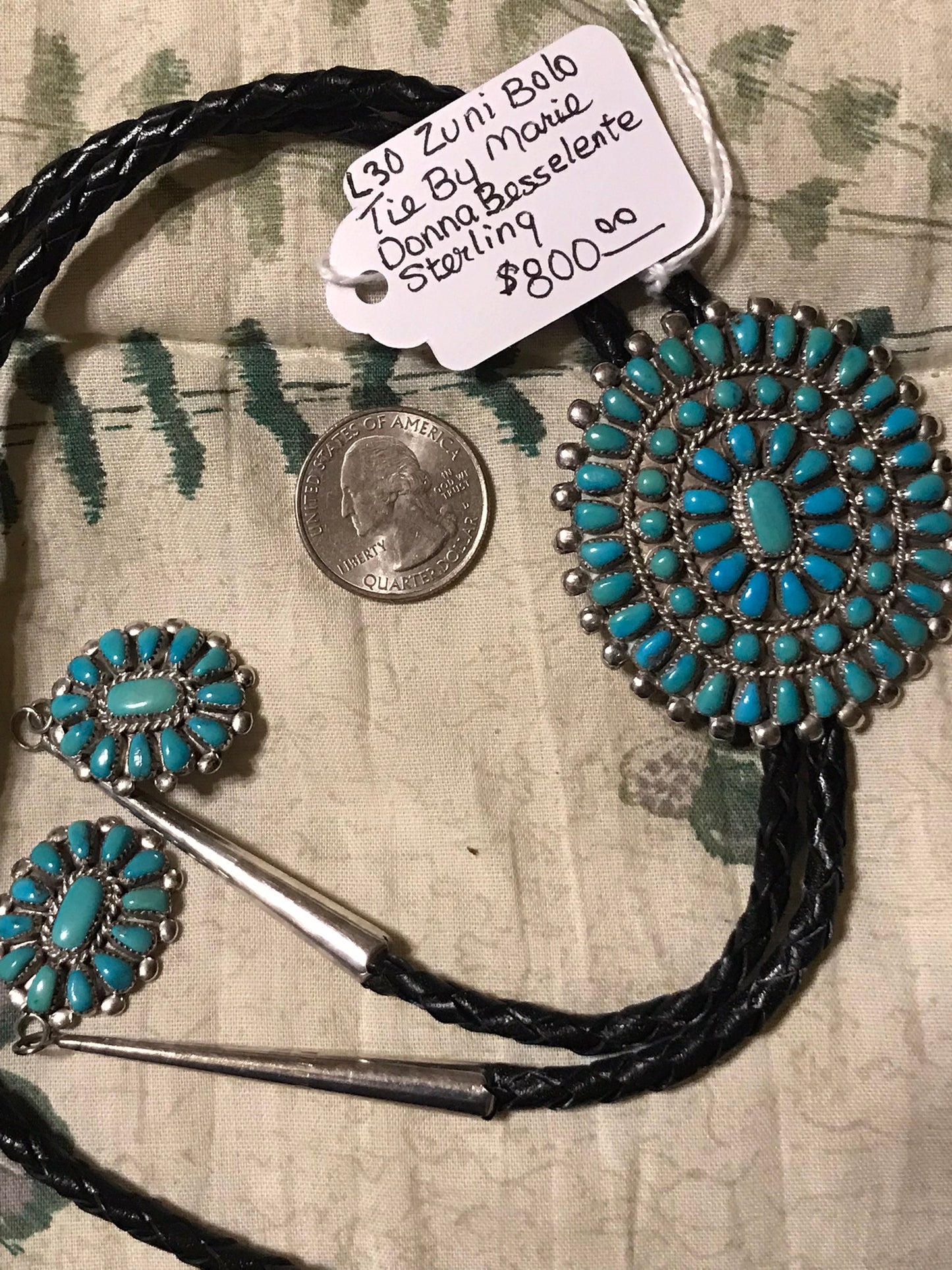 Native American Sterling Bolo Tie By Marie Donna Besselente