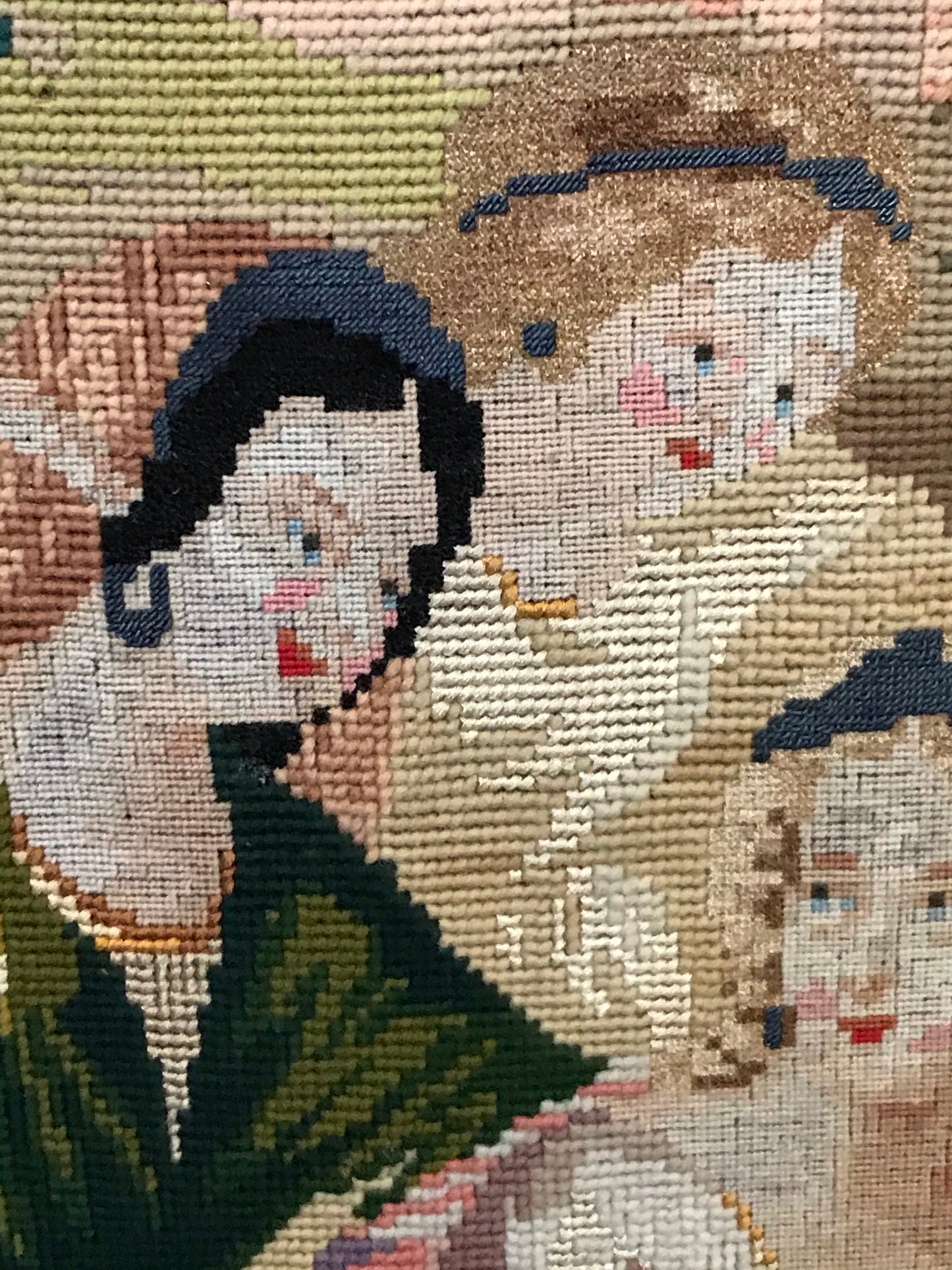 ANTIQUE NEEDLEPOINT FROM URSULINE CONVENT, DECATUR, ILLINOIS