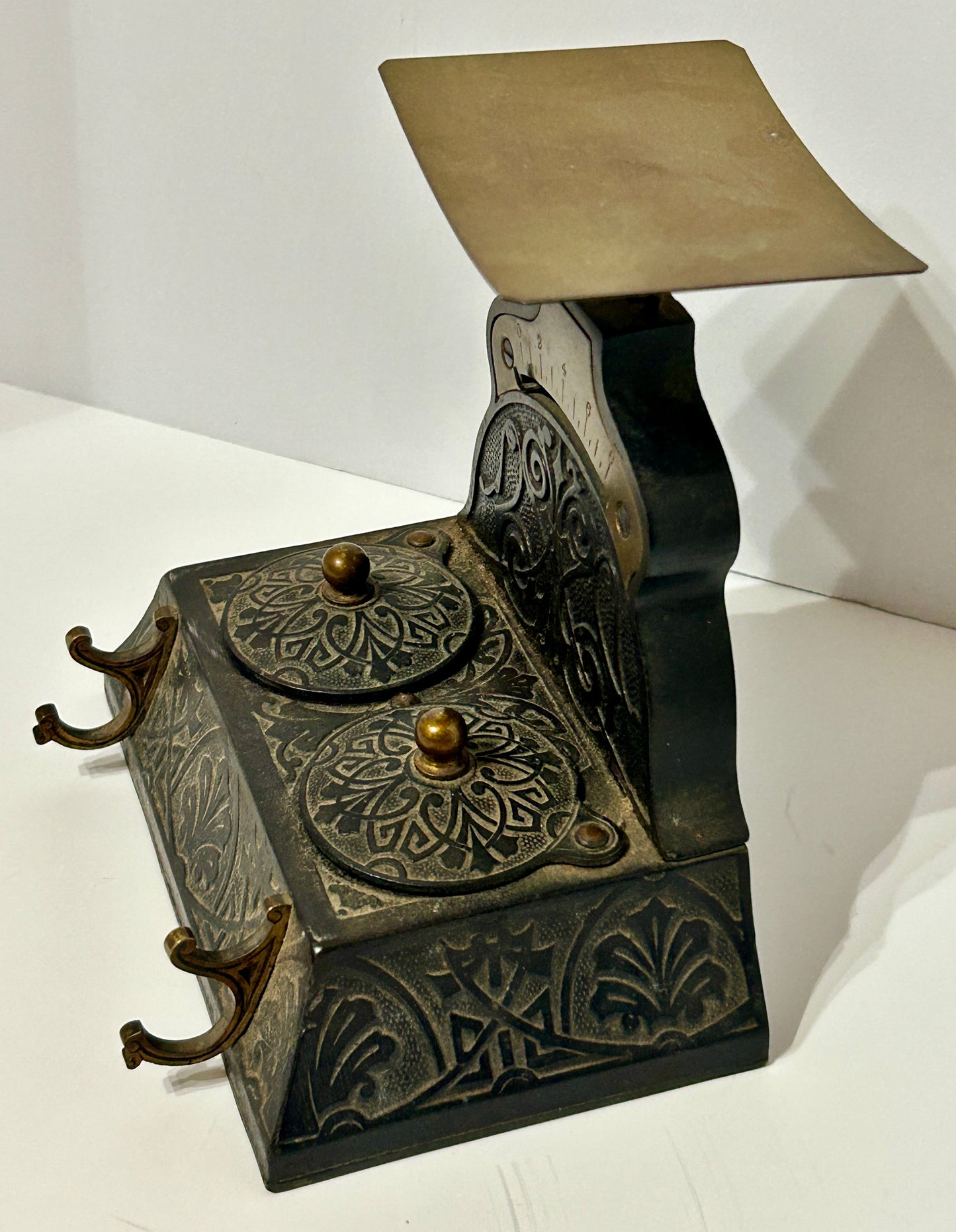 CAST IRON INKWELL WITH POSTAL SCALE