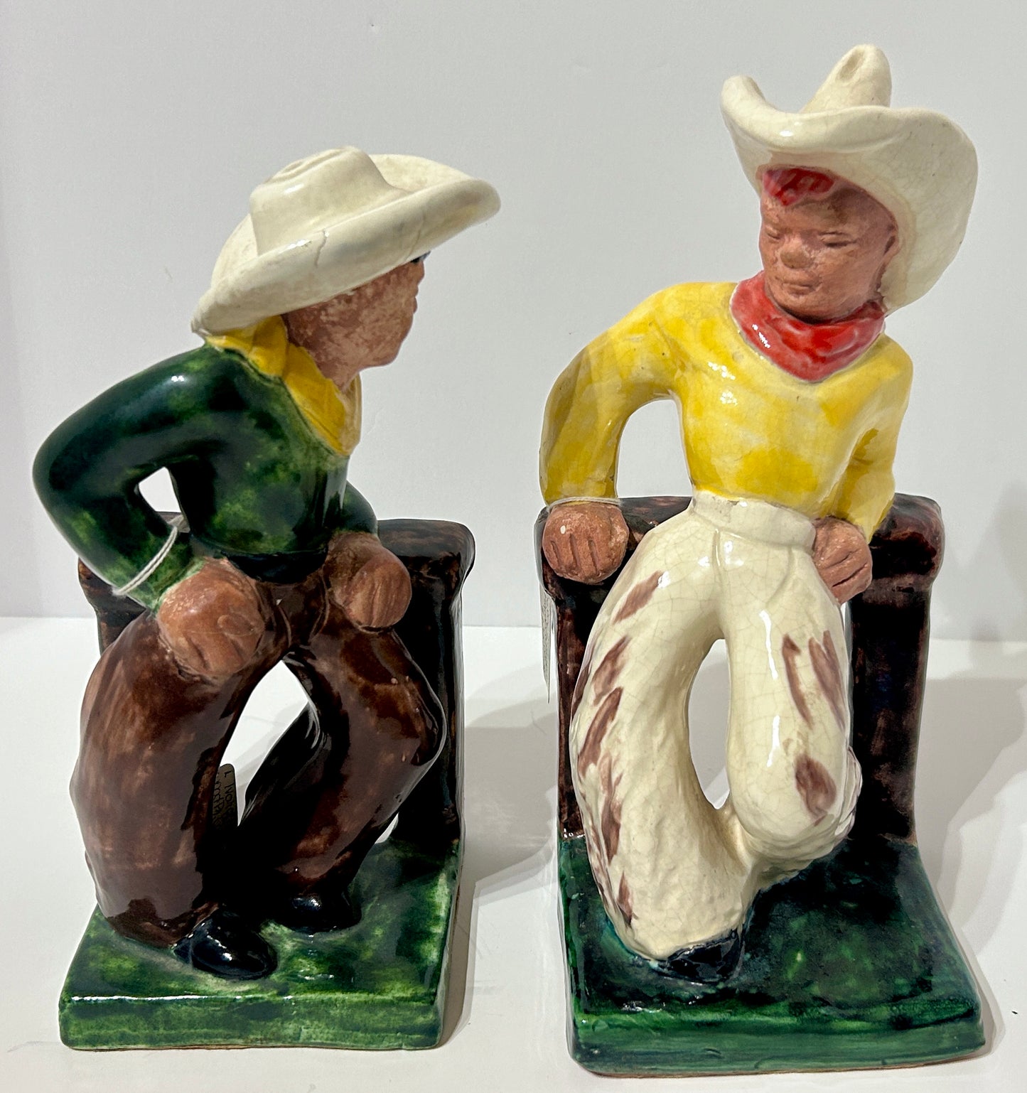 CERAMIC PAIR OF COWBOY FIGURES BY IVAR OF HOLLYWOOD