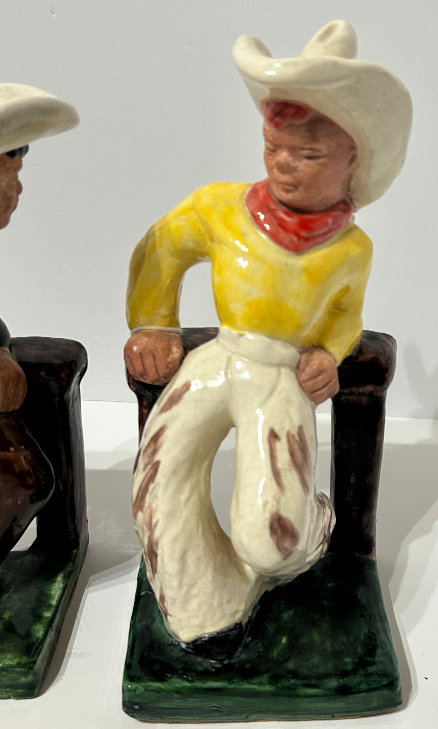 CERAMIC PAIR OF COWBOY FIGURES BY IVAR OF HOLLYWOOD