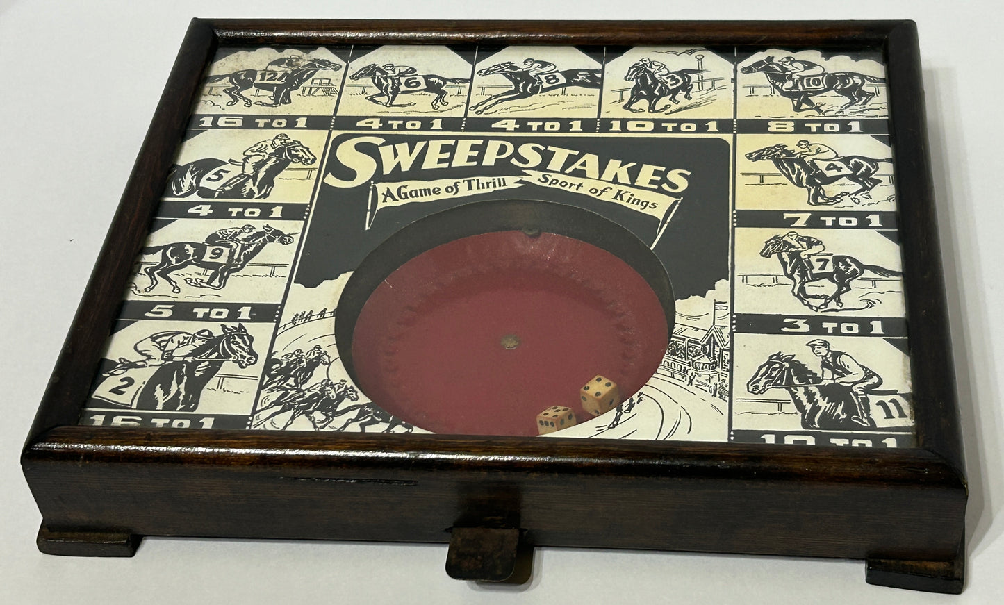 ANTIQUE DICE GAME SWEEPSTAKES HORSE RACE