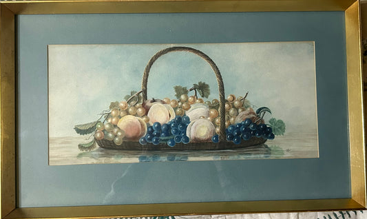 WATERCOLOR STILL LIFE PAINTING OF FRUIT EARLY 1900'S