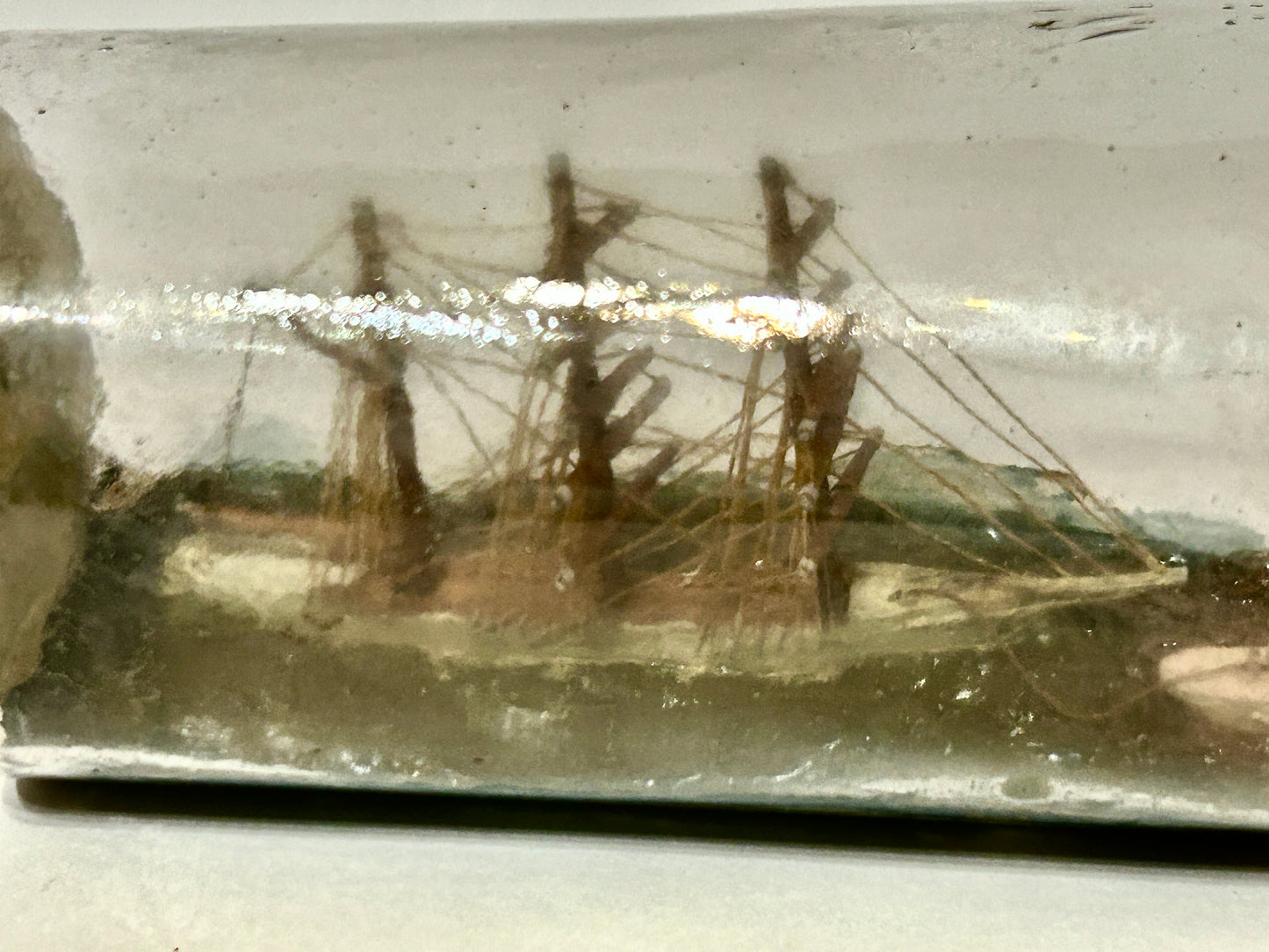 SHIP IN BOTTLE FOLK ART CARVING