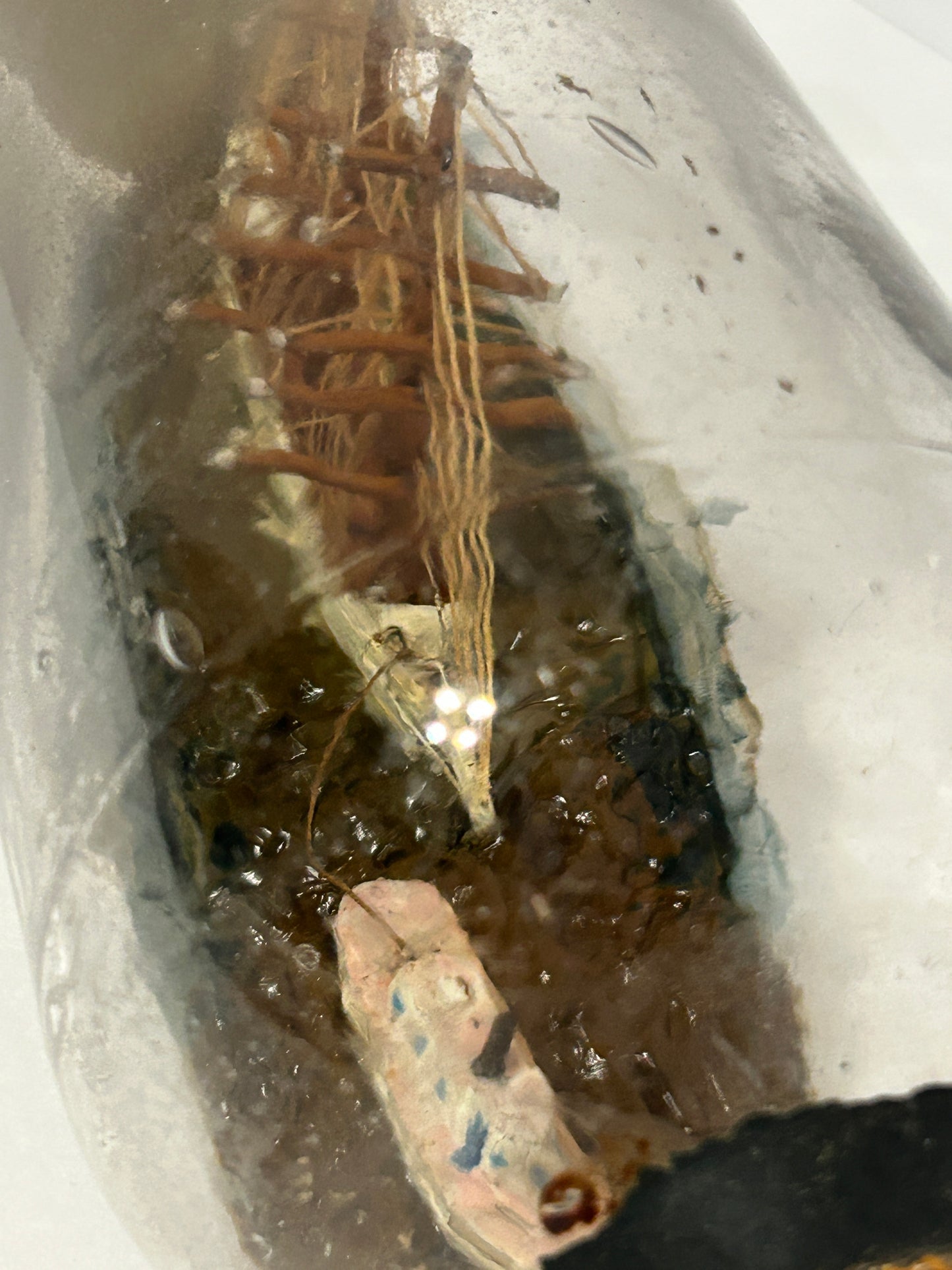 SHIP IN BOTTLE FOLK ART CARVING