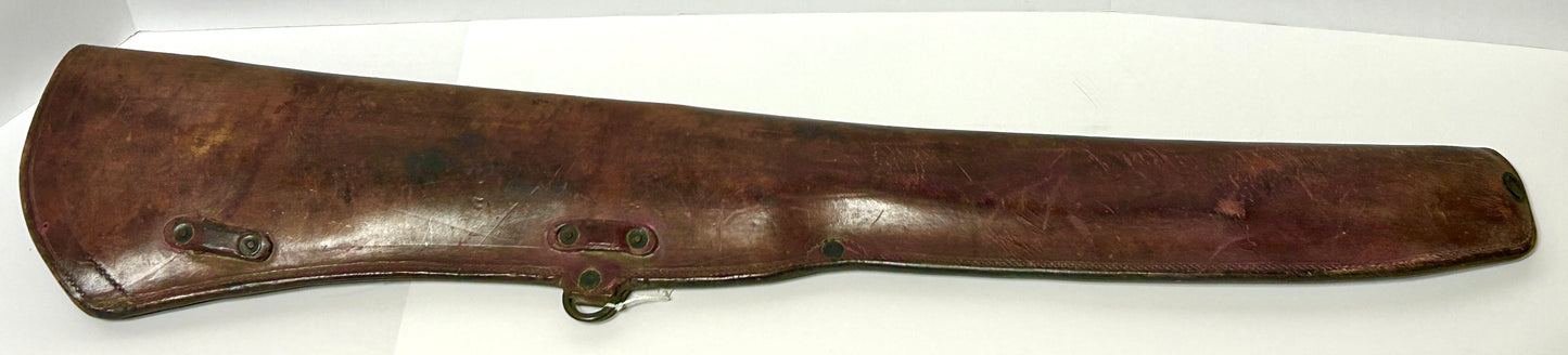ANTIQUE DECORATED RIFLE LEATHER SCABBARD