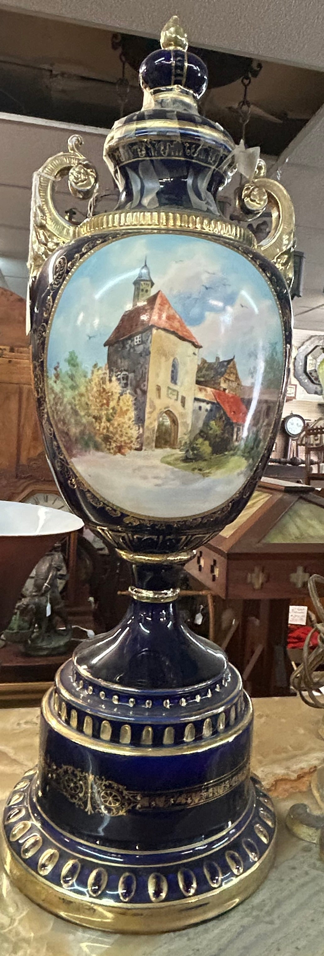 ROYAL VIENNA URN WITH HAND PAINTING