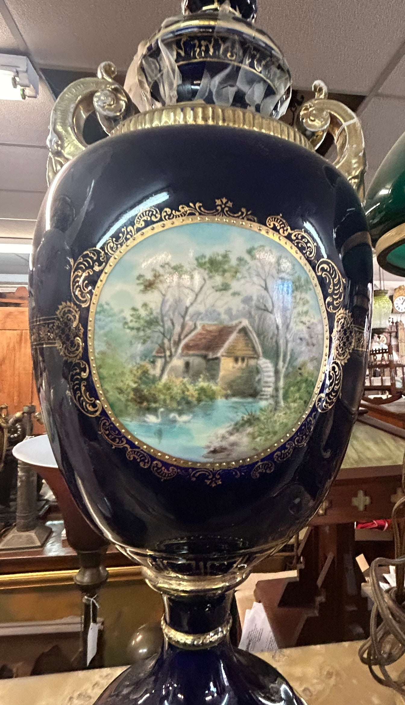 ROYAL VIENNA URN WITH HAND PAINTING