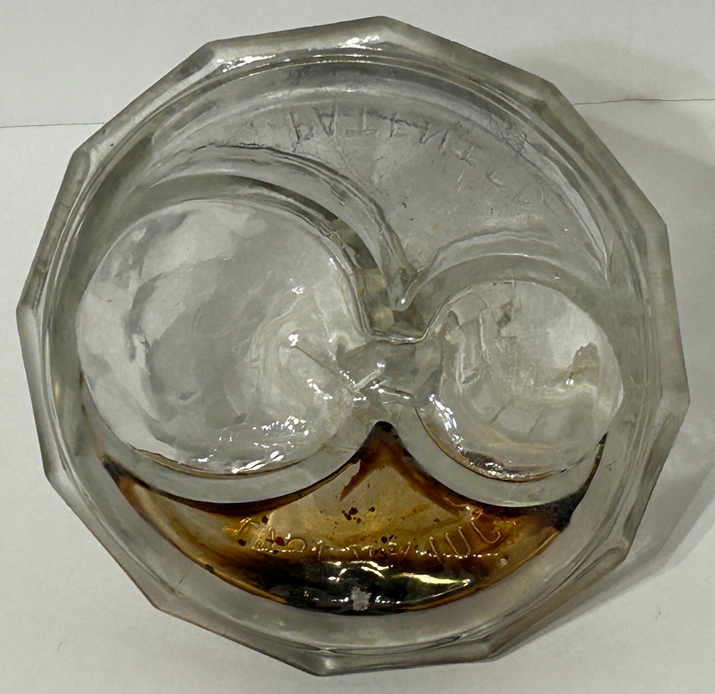 ANTIQUE GLASS INKWELL MORGAN'S PAT. 1867 TURTLE/IGLOO SHAPE